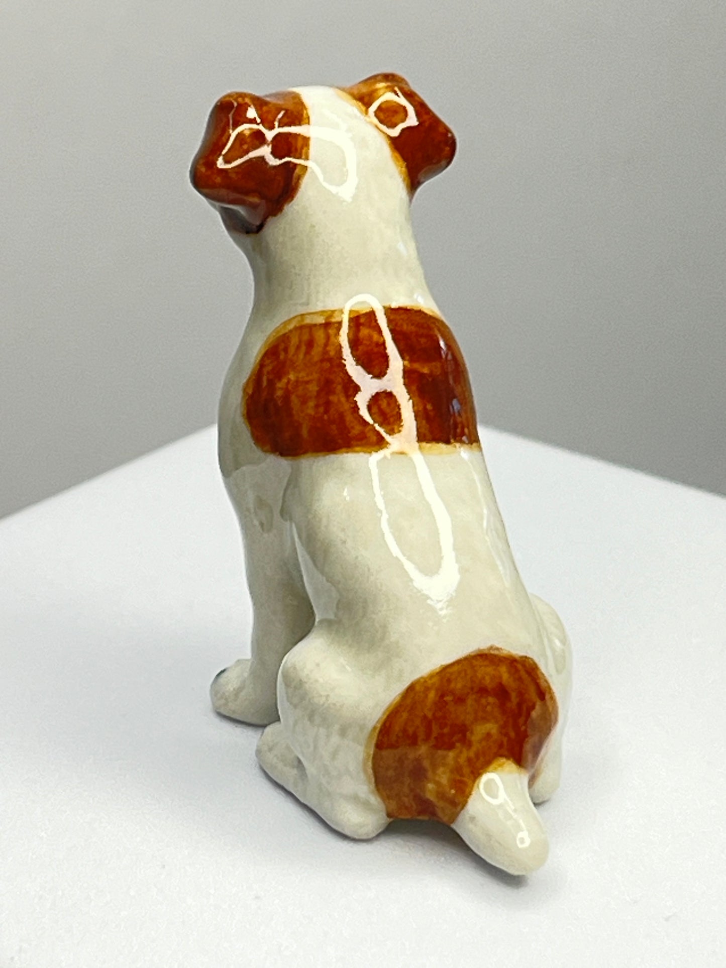 Miniature Porcelain Sitting Jack Russell Figurine
