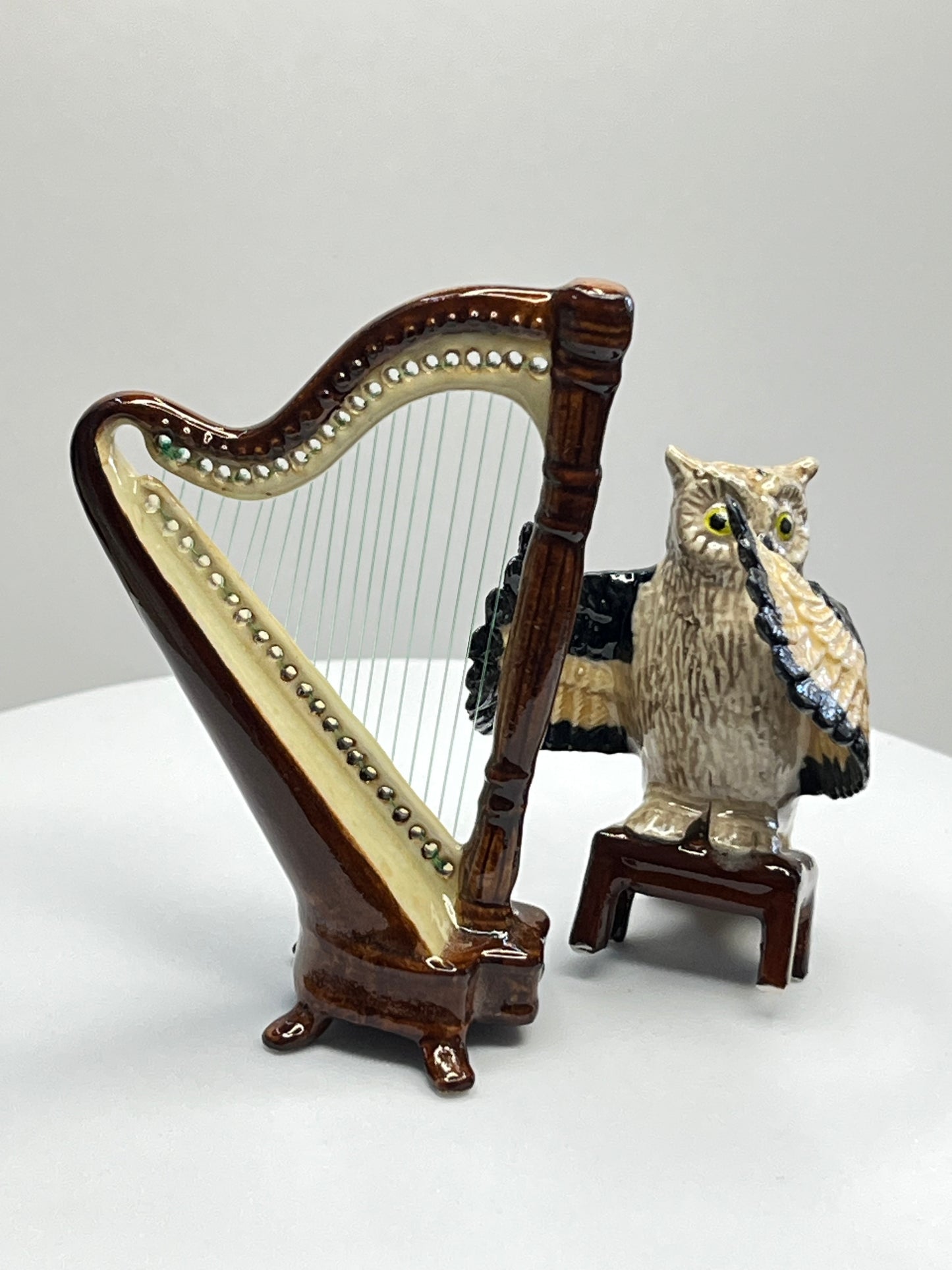 Miniature Porcelain Musical Owls Set of 5 Figurines
