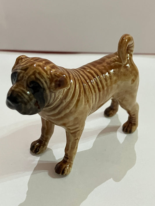 Miniature Porcelain Standing Shar Pai Dog