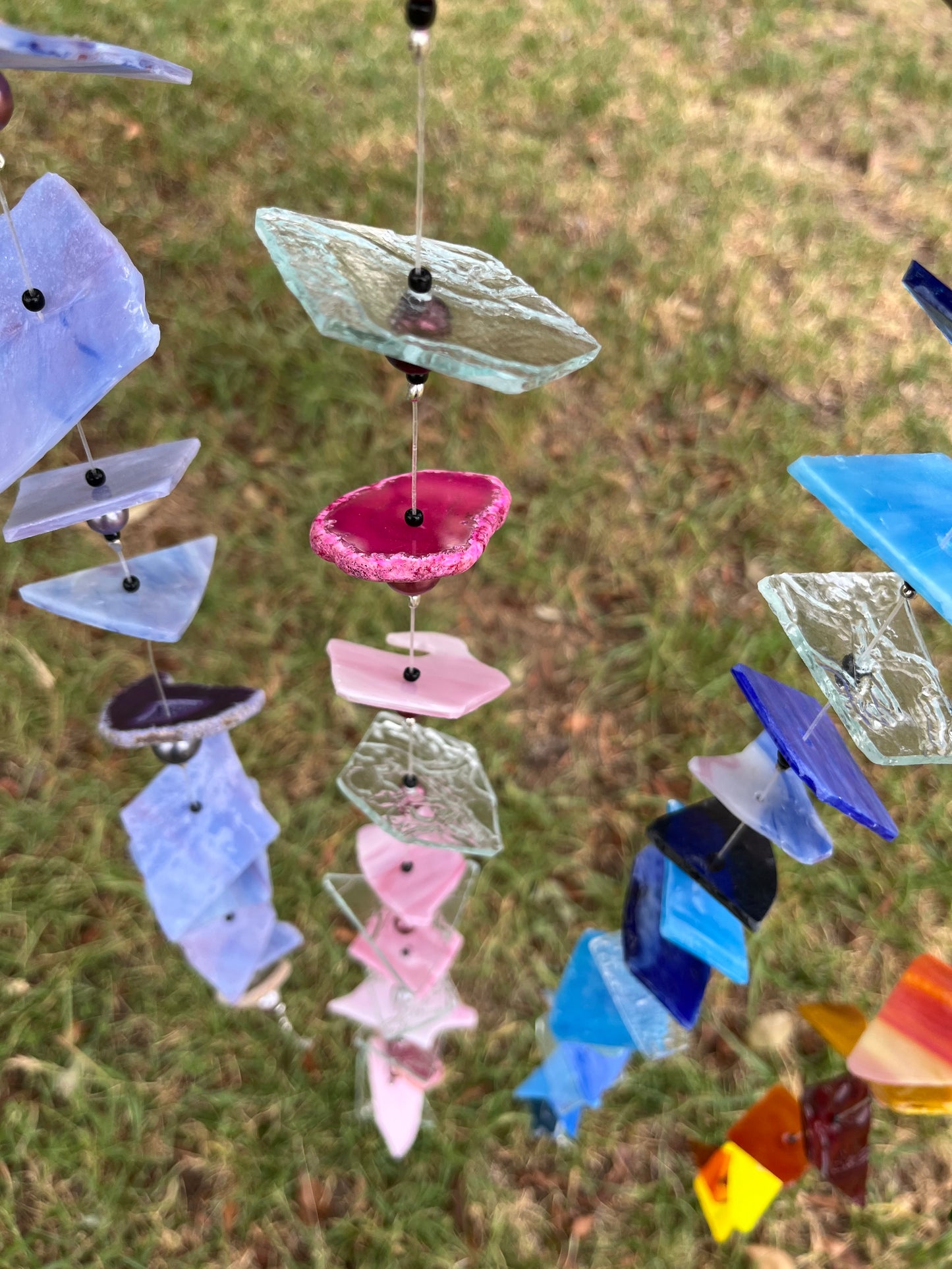 Stained Glass and Agate Wind Chime