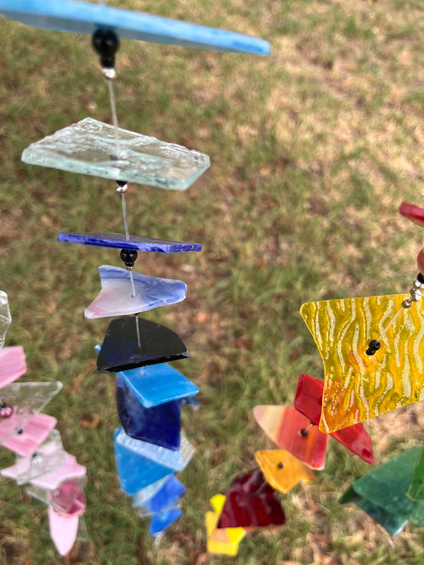 Stained Glass and Agate Wind Chime