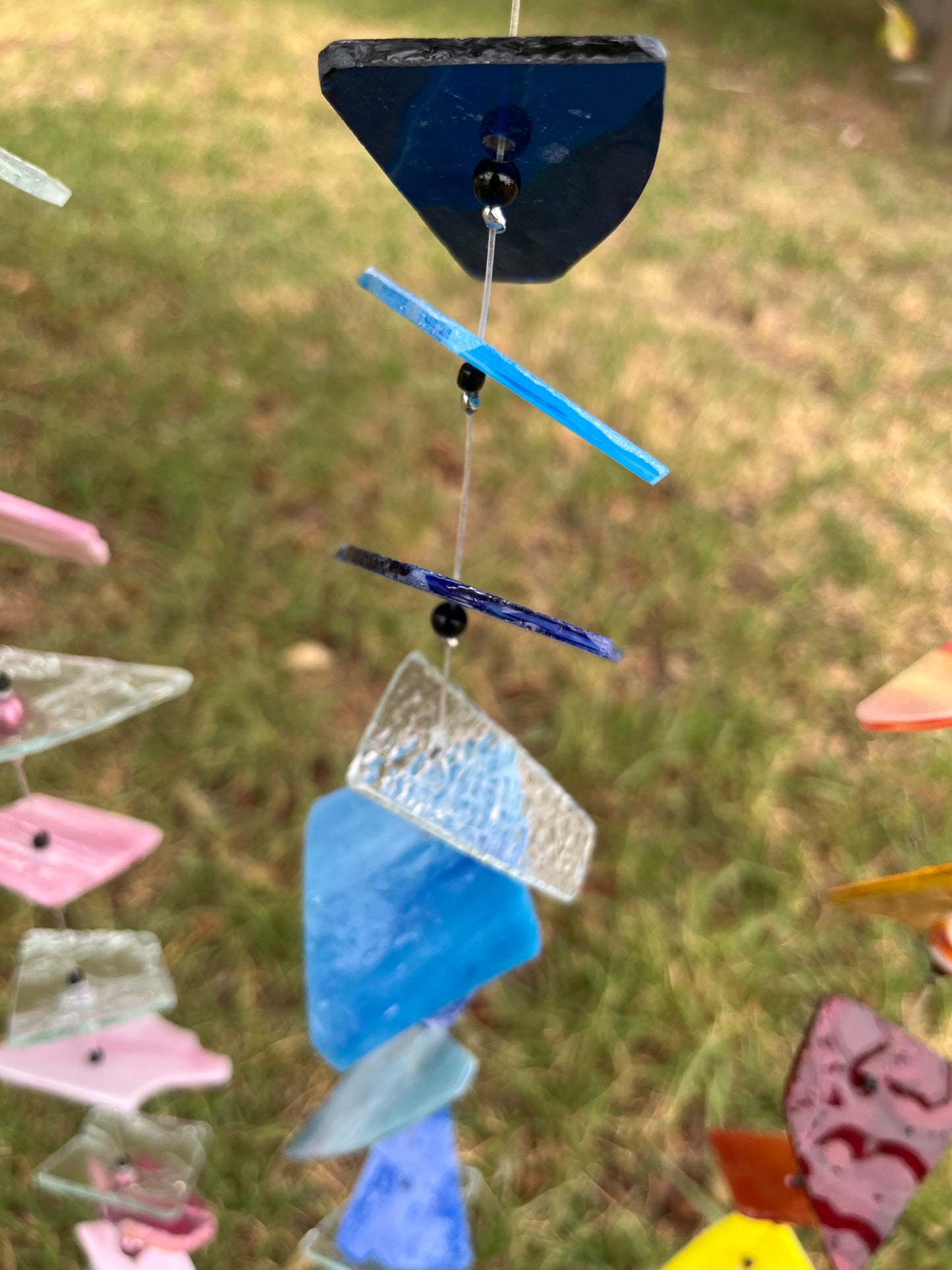 Stained Glass and Agate Wind Chime