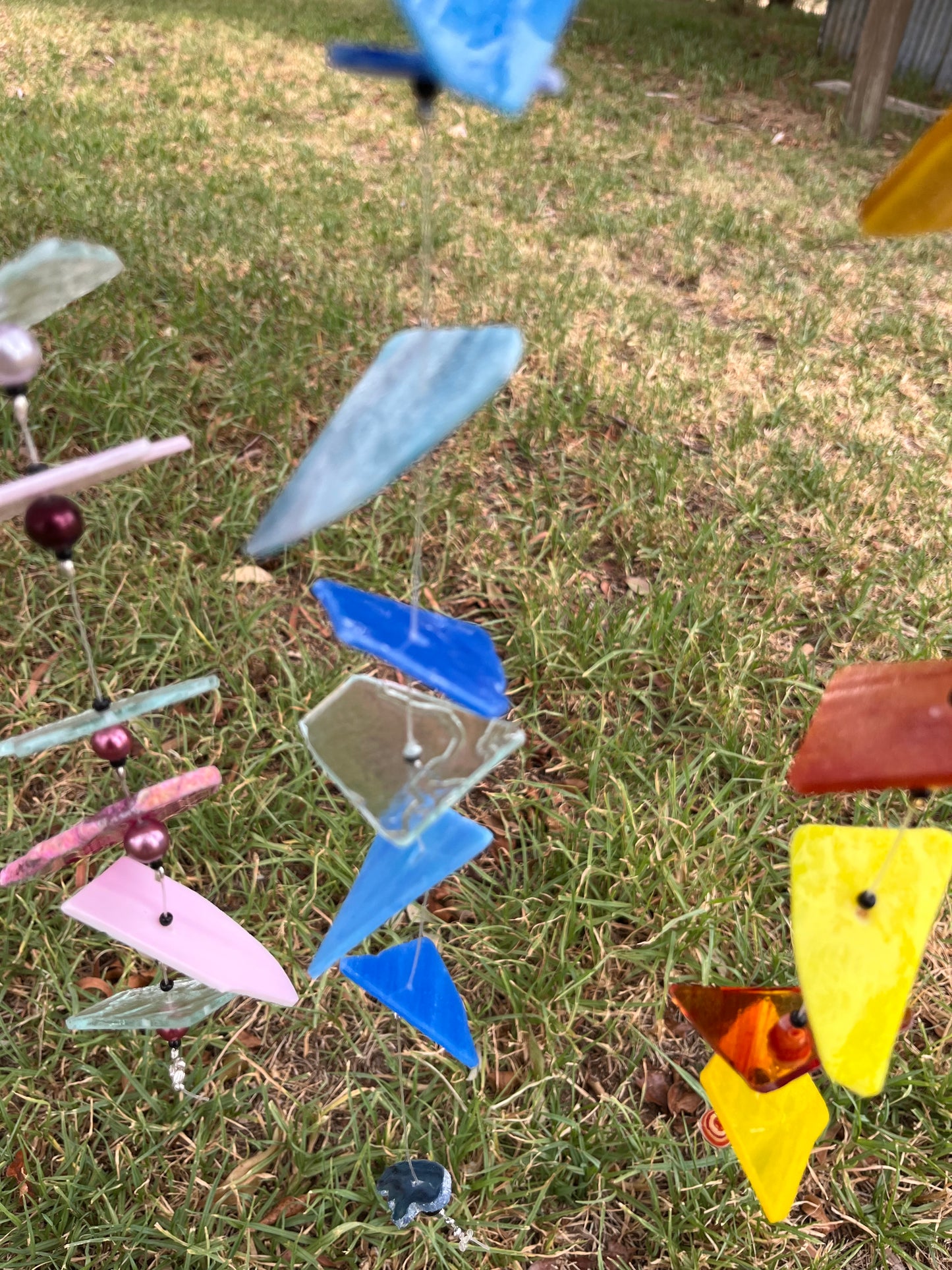 Stained Glass and Agate Wind Chime