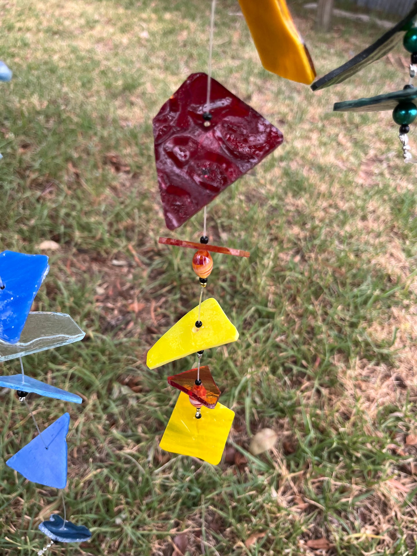 Stained Glass and Agate Wind Chime