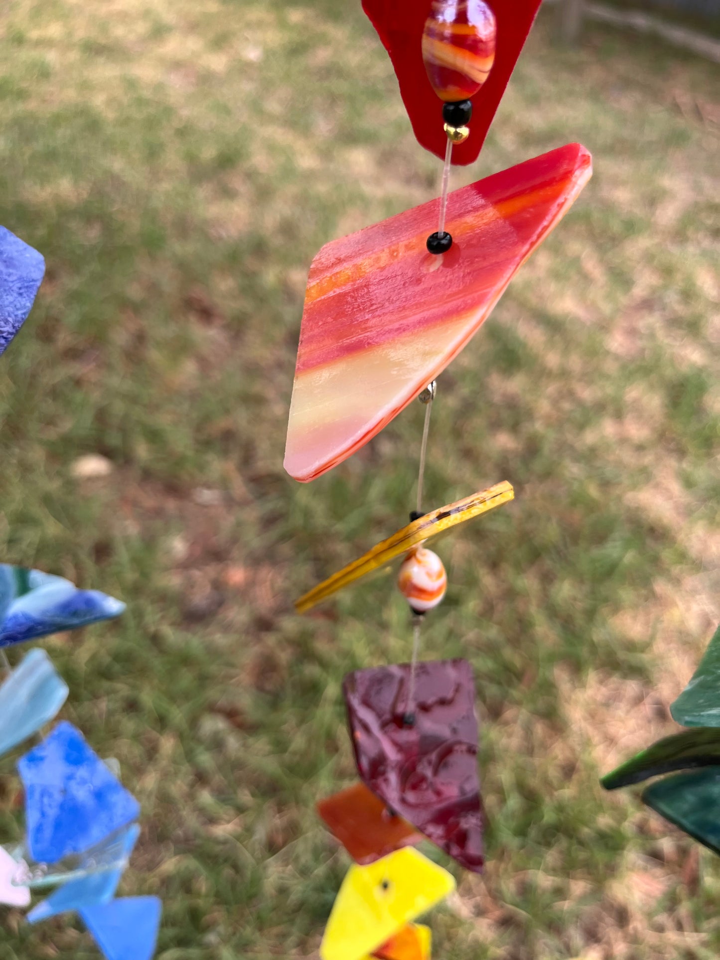 Stained Glass and Agate Wind Chime