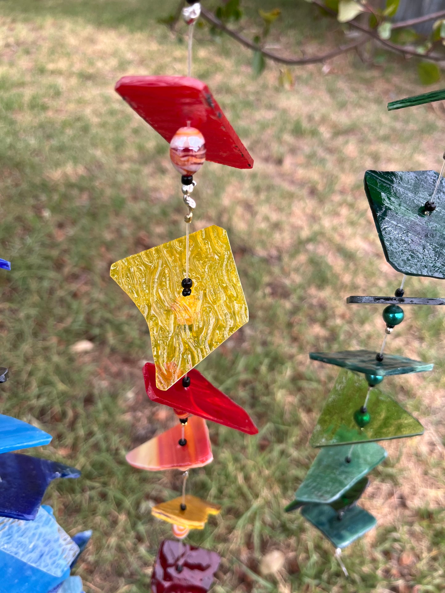 Stained Glass and Agate Wind Chime