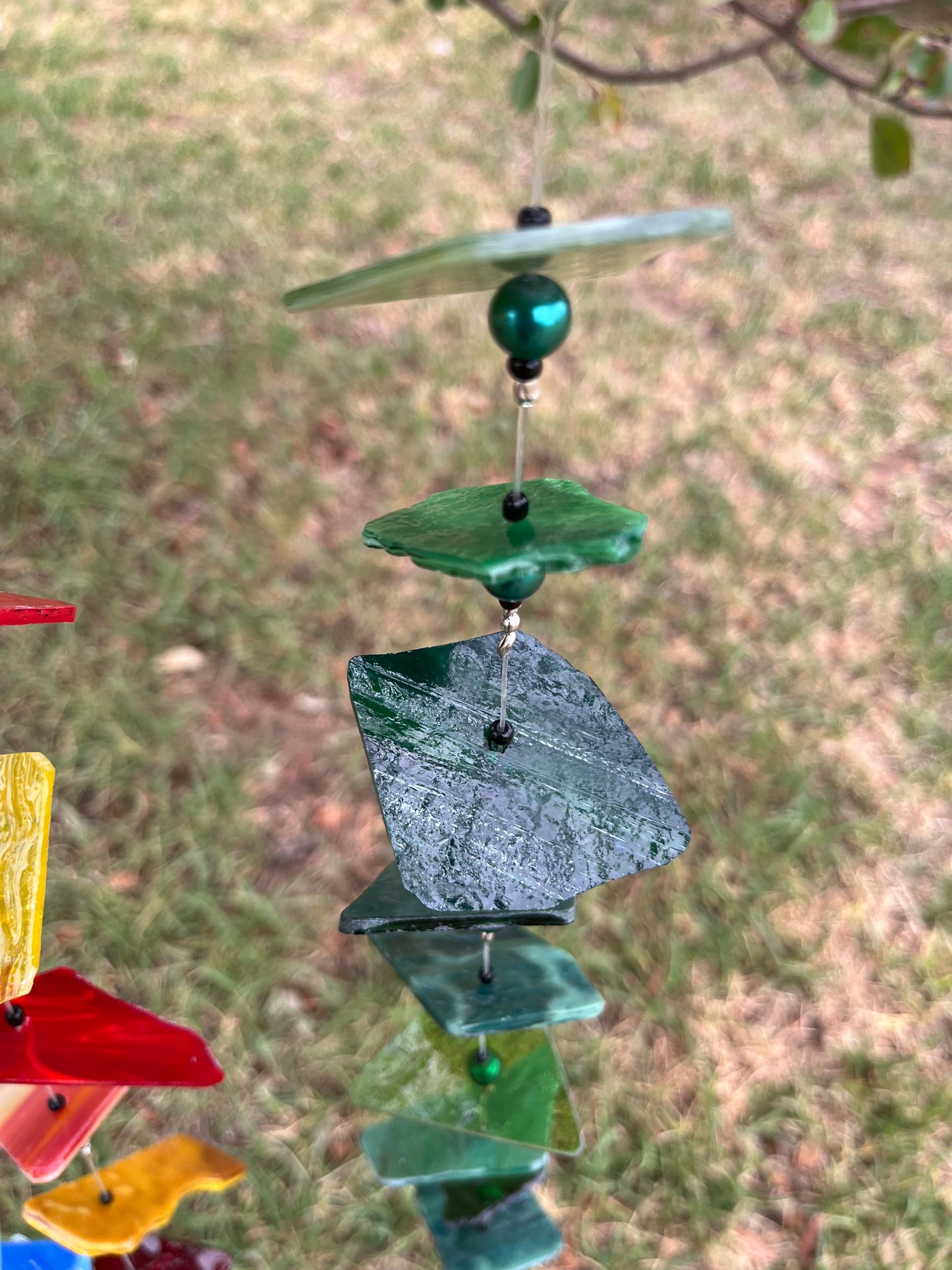 Stained Glass and Agate Wind Chime