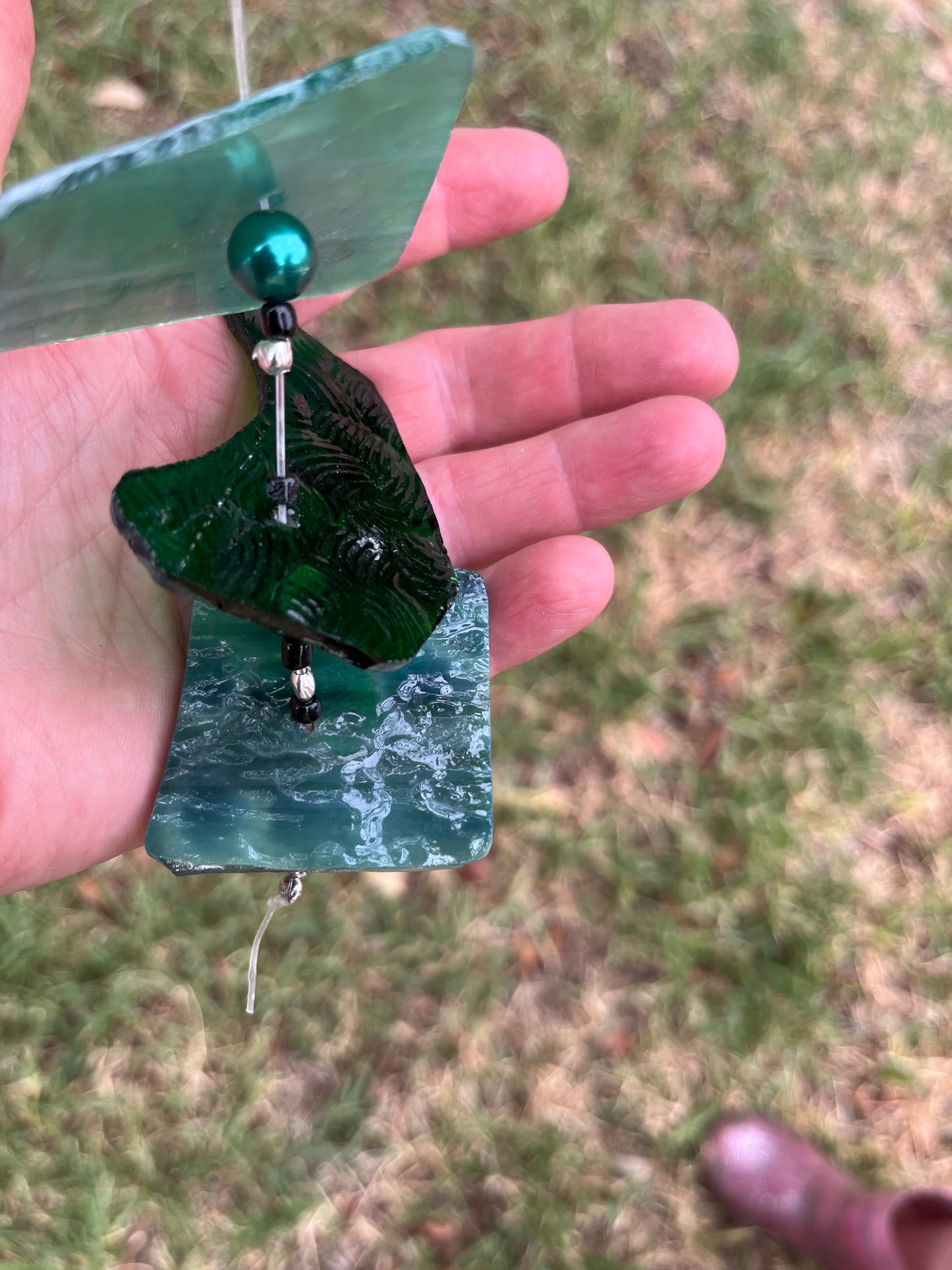 Stained Glass and Agate Wind Chime