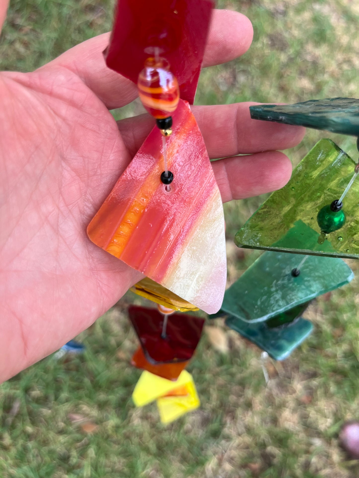 Stained Glass and Agate Wind Chime