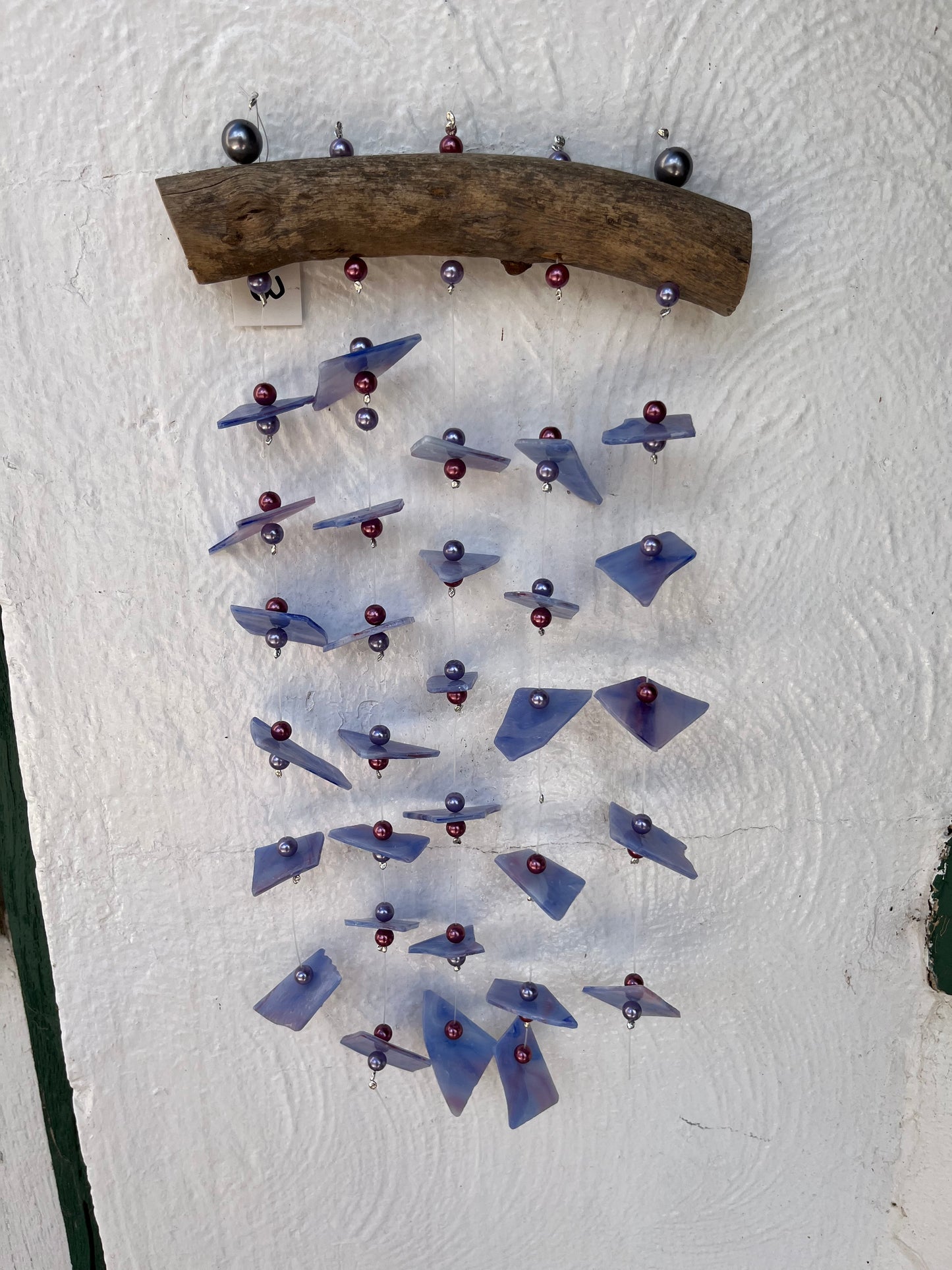 Lilac Coloured Stained Glass Wind Chime