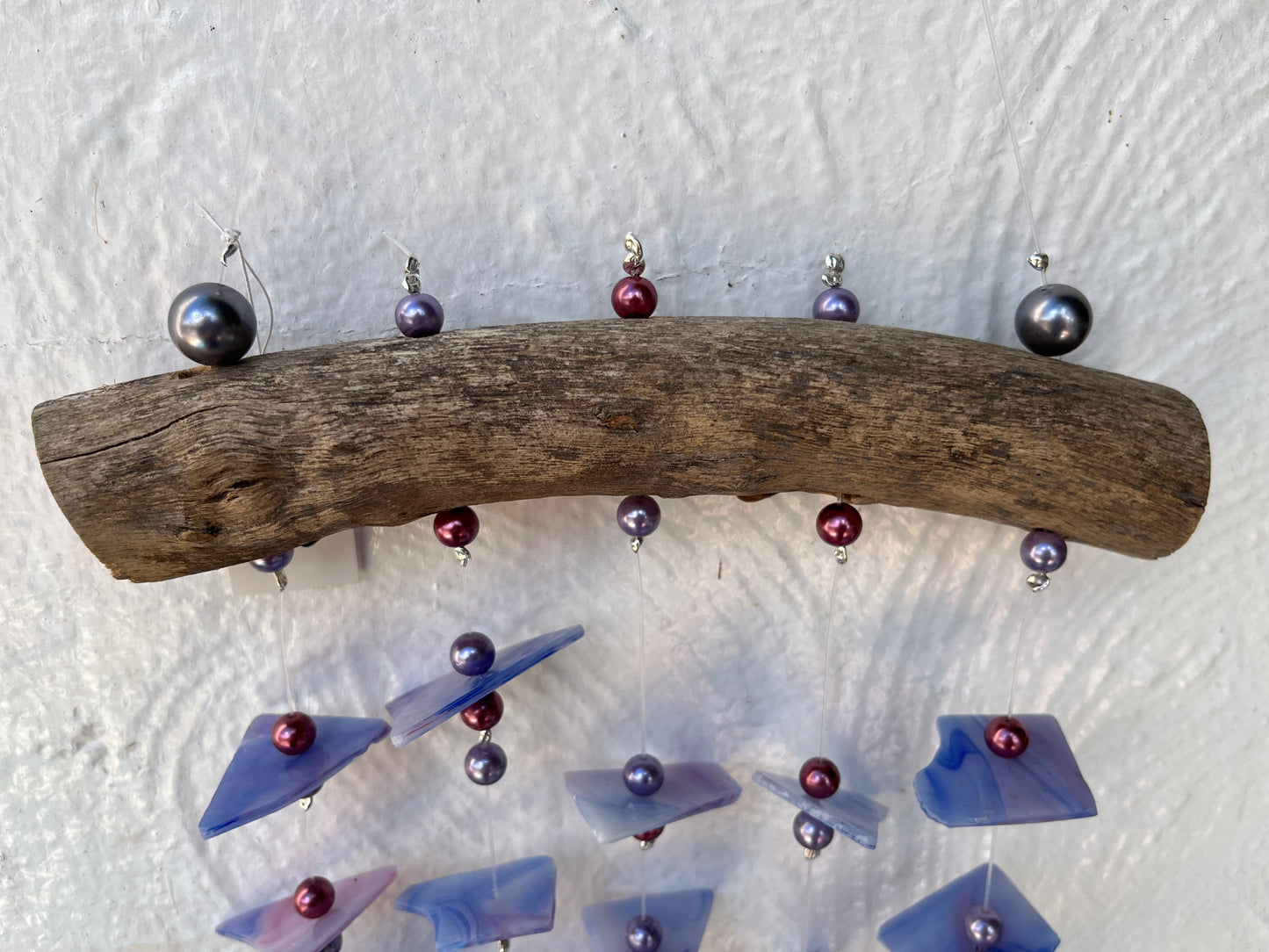 Lilac Coloured Stained Glass Wind Chime