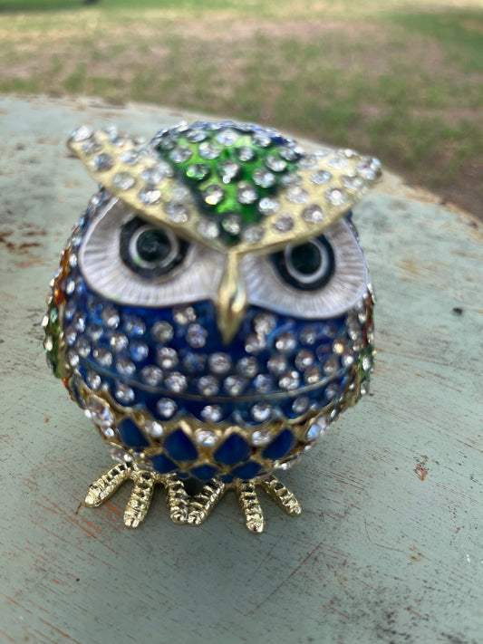 Owl Embellished Trinket Box