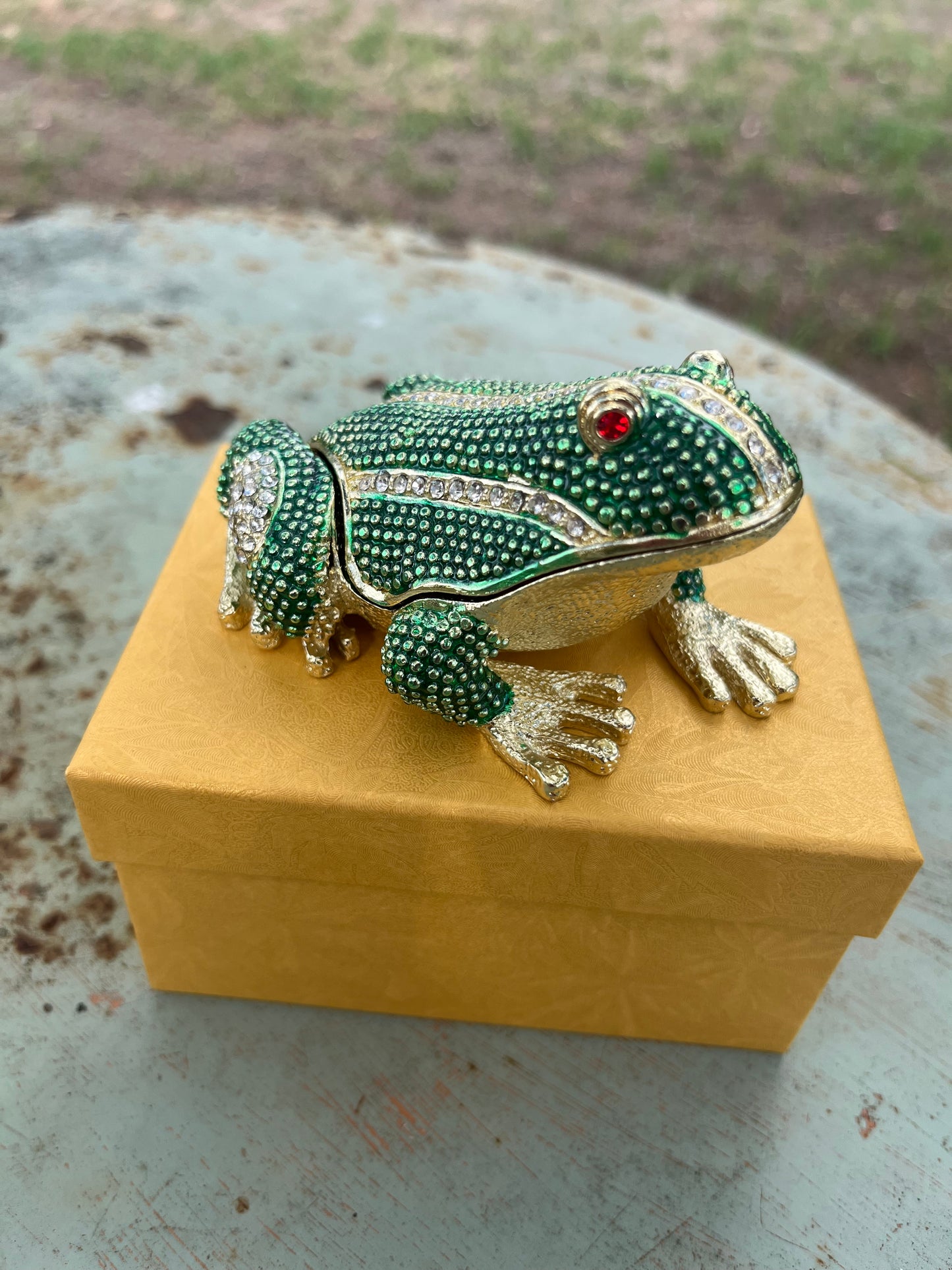 Frog Embellished Trinket Box
