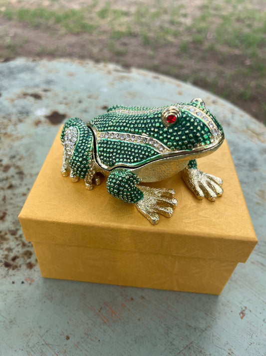 Frog Embellished Trinket Box