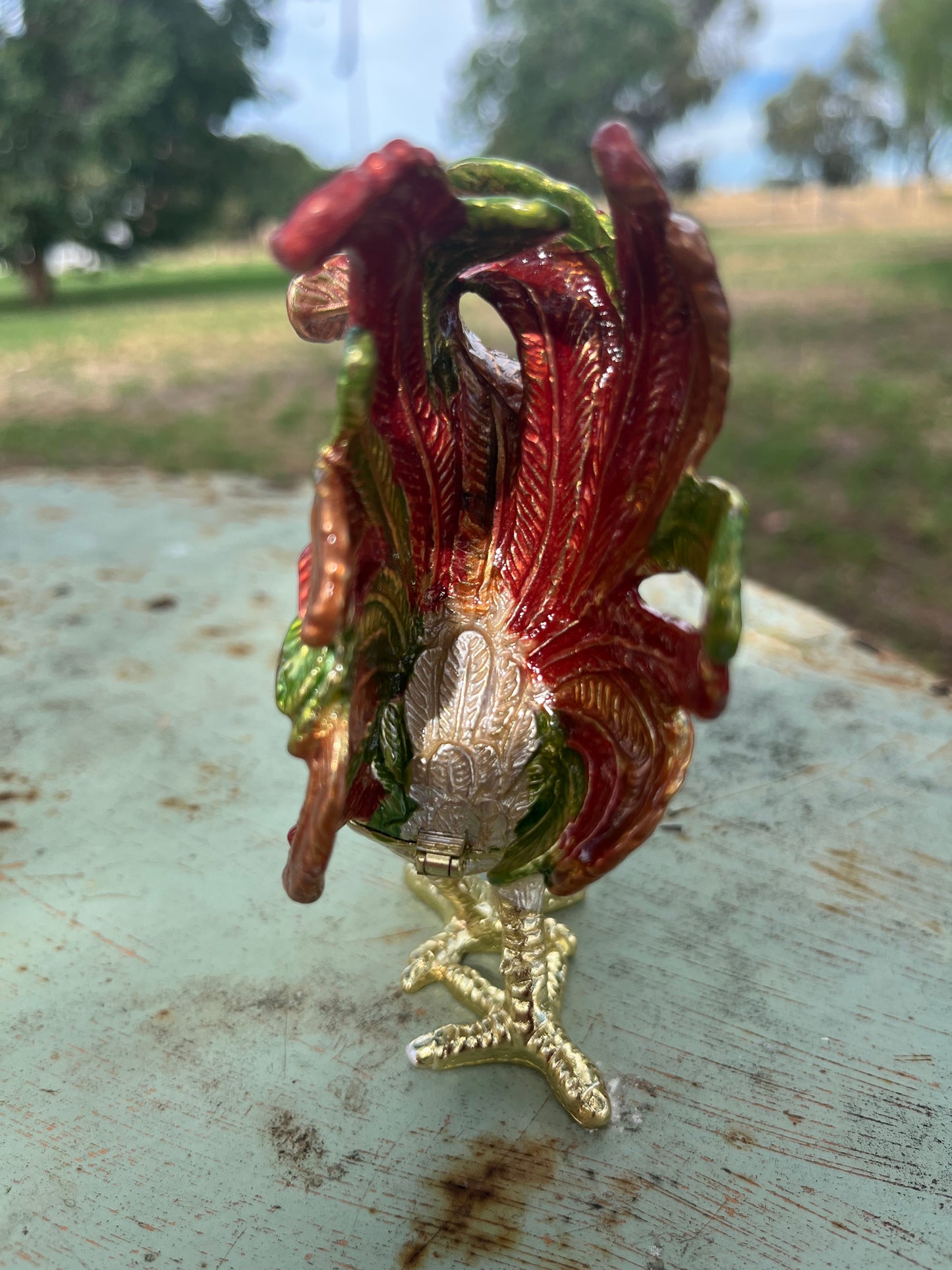 Rooster Embellished Trinket Box