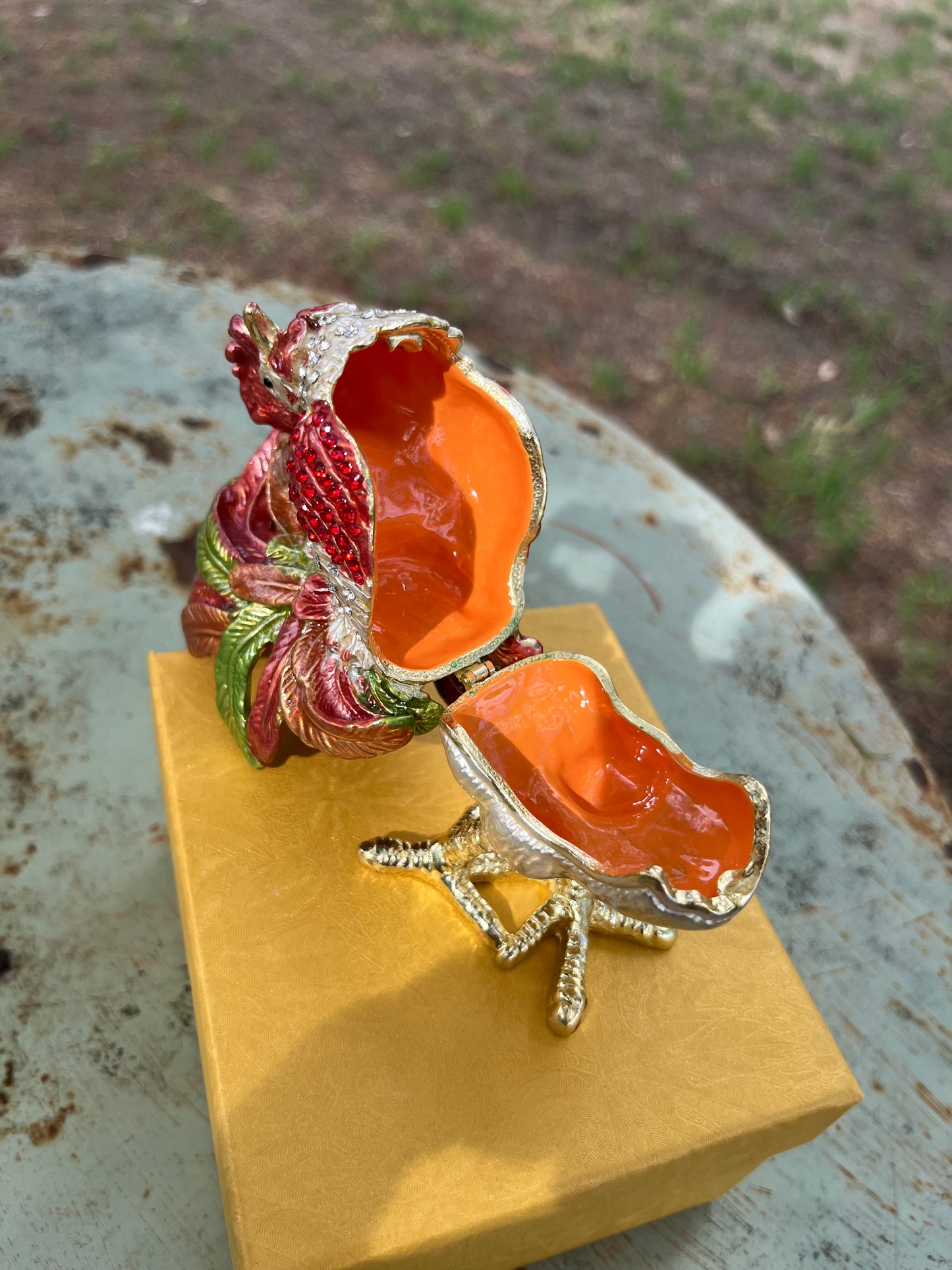 Rooster Embellished Trinket Box