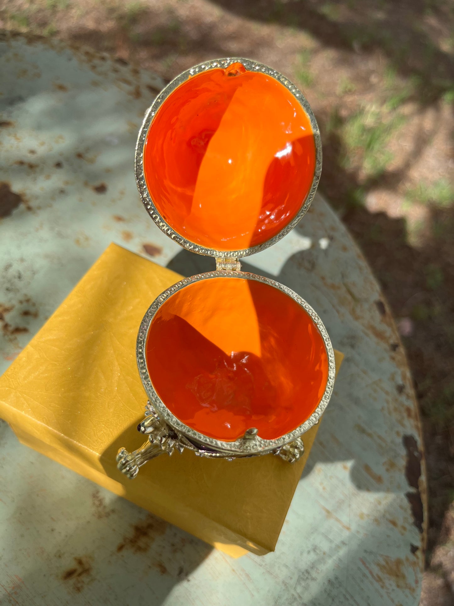 Purple Egg Embellished Trinket Box