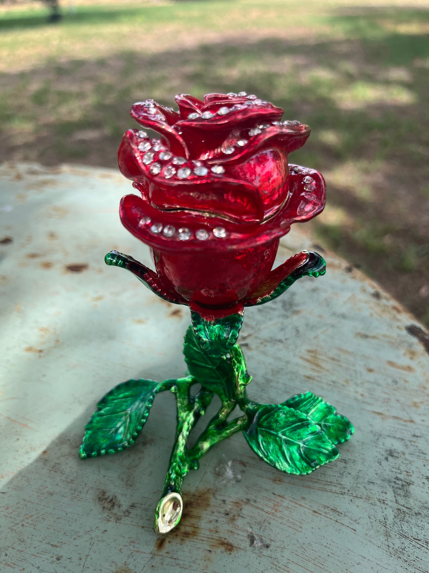 Rose Embellished Trinket Box