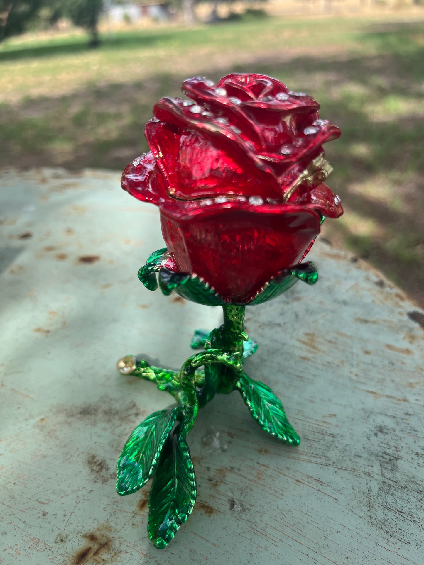 Rose Embellished Trinket Box
