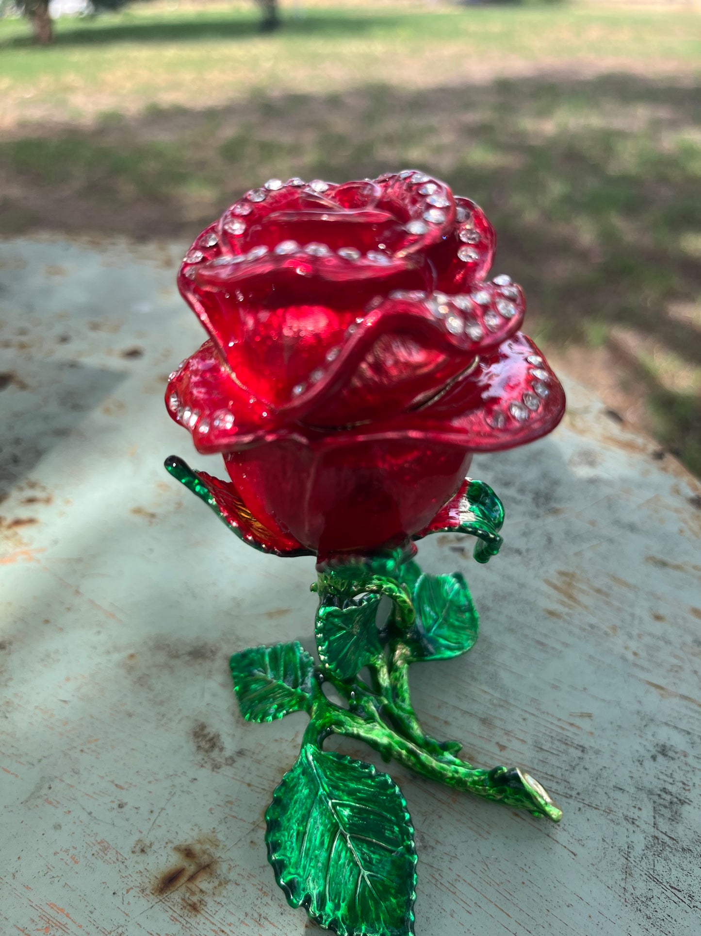 Rose Embellished Trinket Box