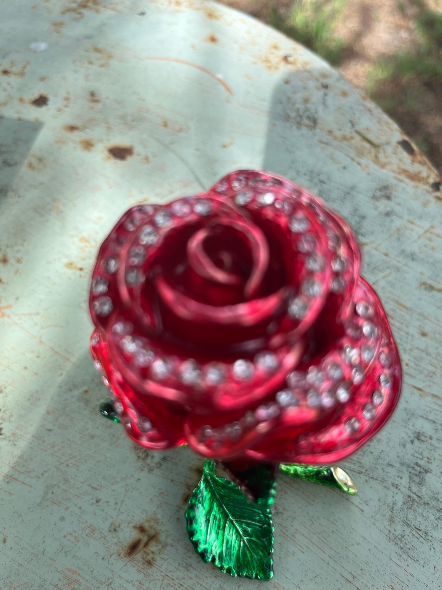 Rose Embellished Trinket Box