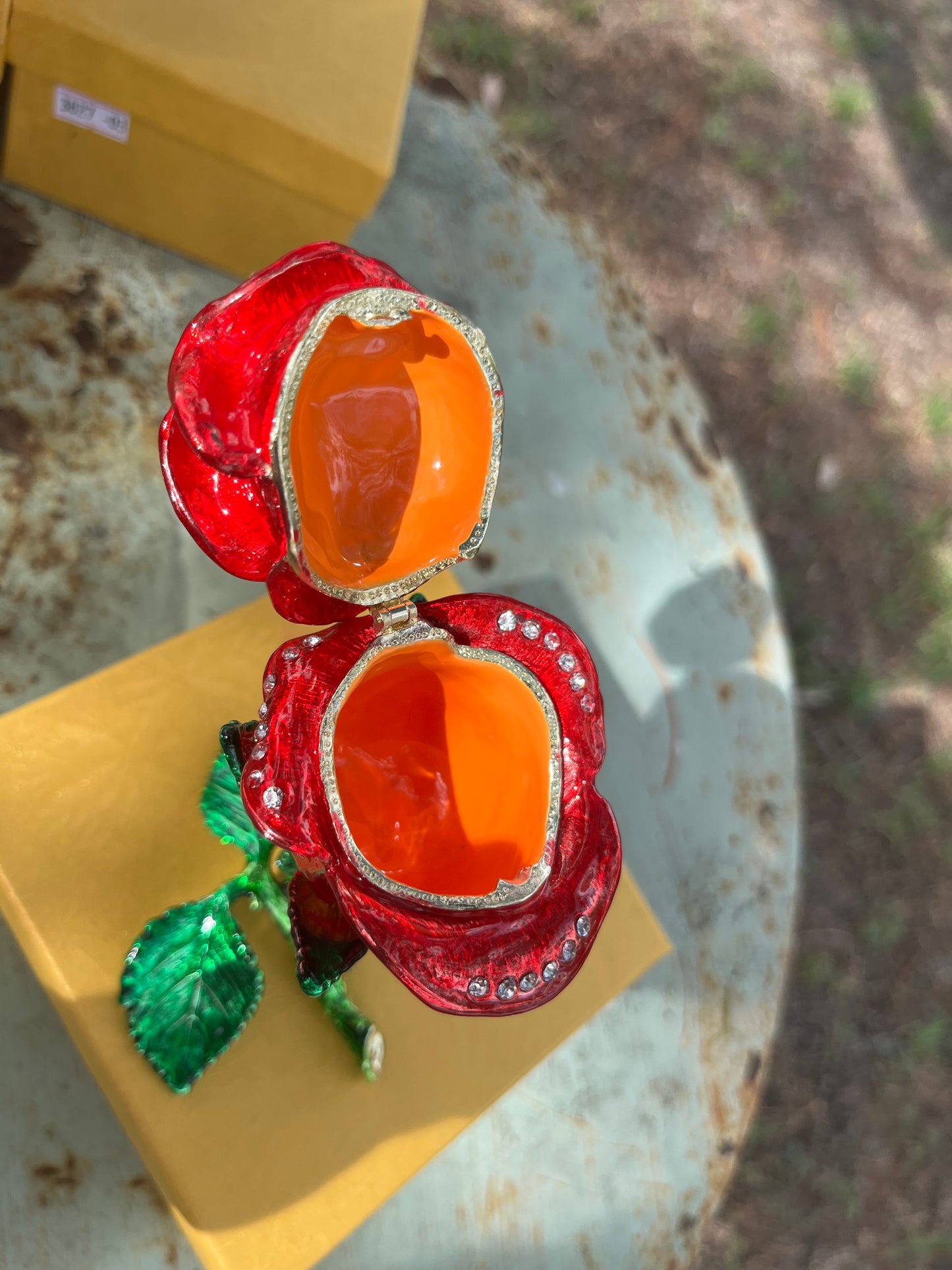 Rose Embellished Trinket Box