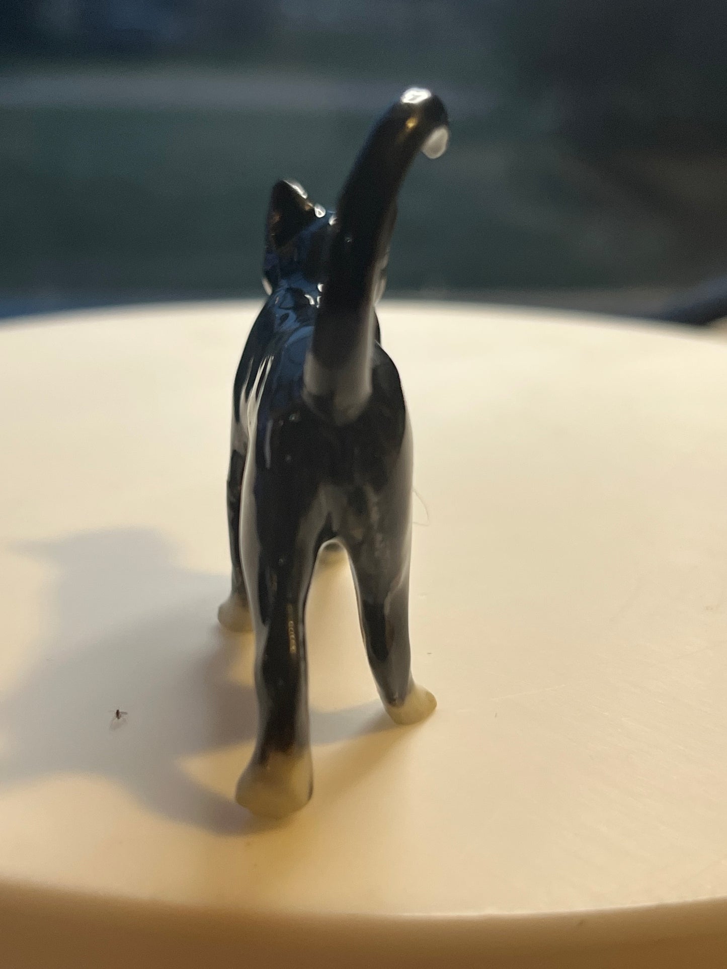 Miniature Porcelain Tuxedo Cat Walking