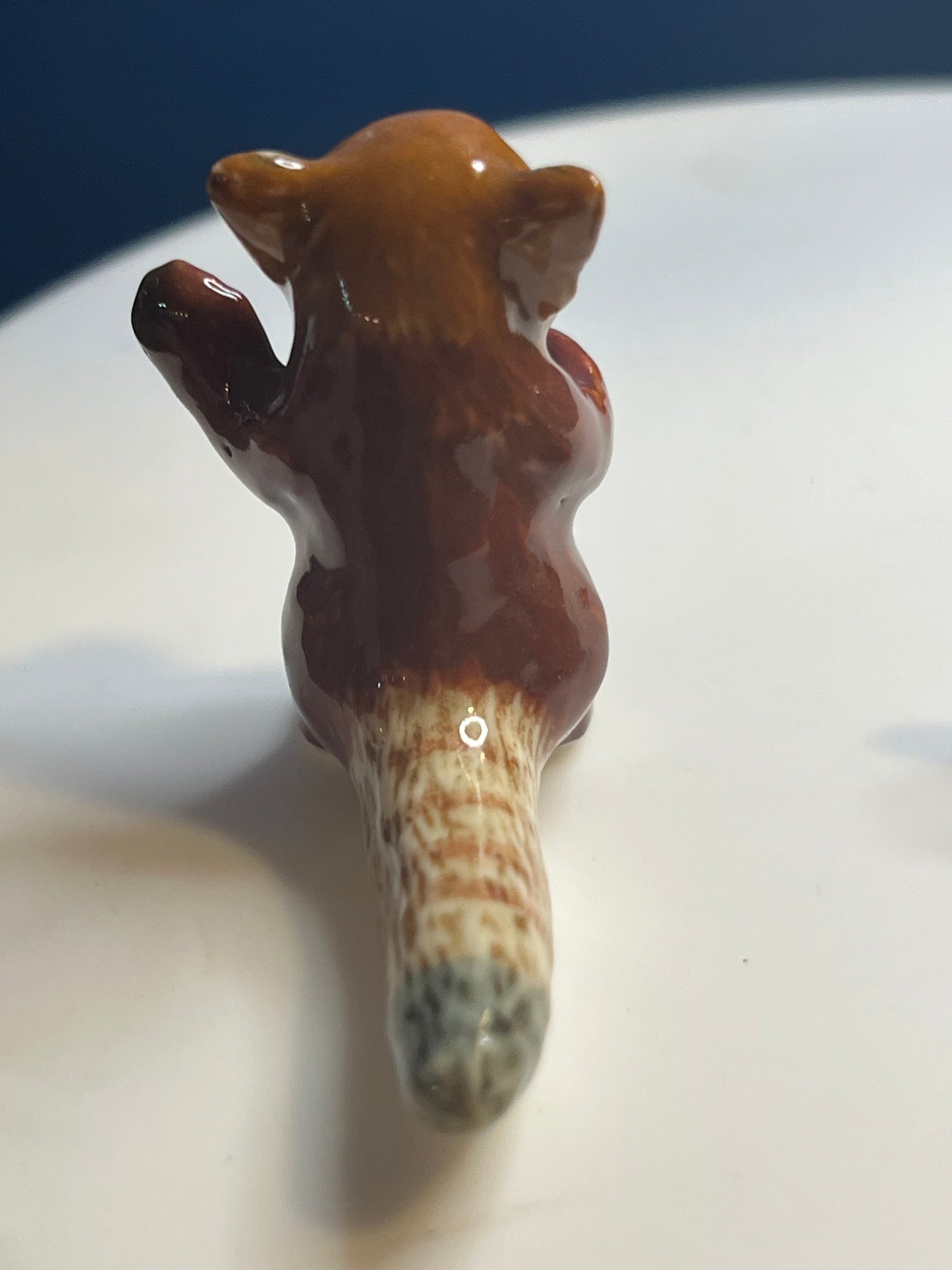 Miniature Porcelain Red Panda Figurines Set of 2