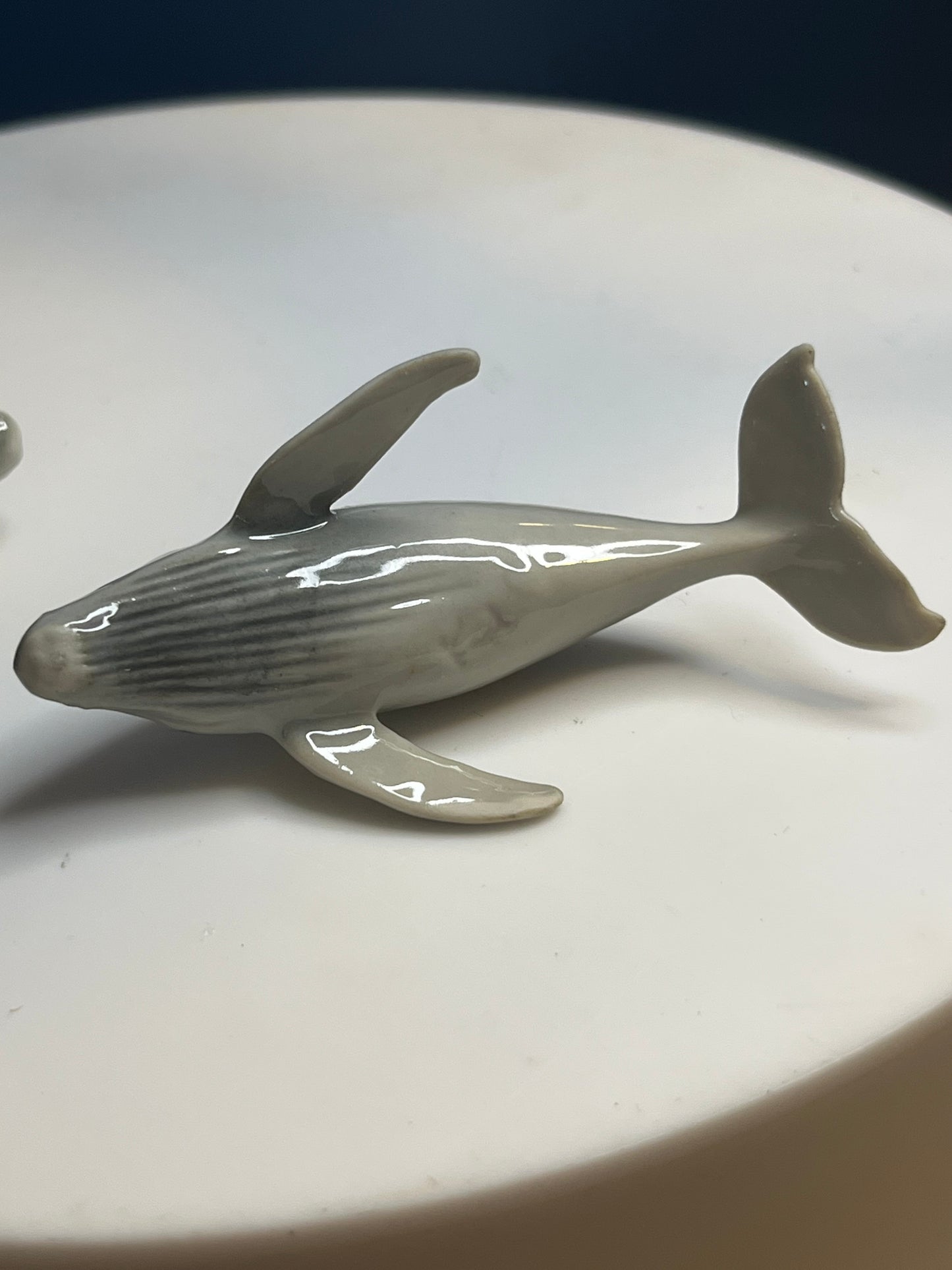 Miniature Porcelain Humpback Whale Set