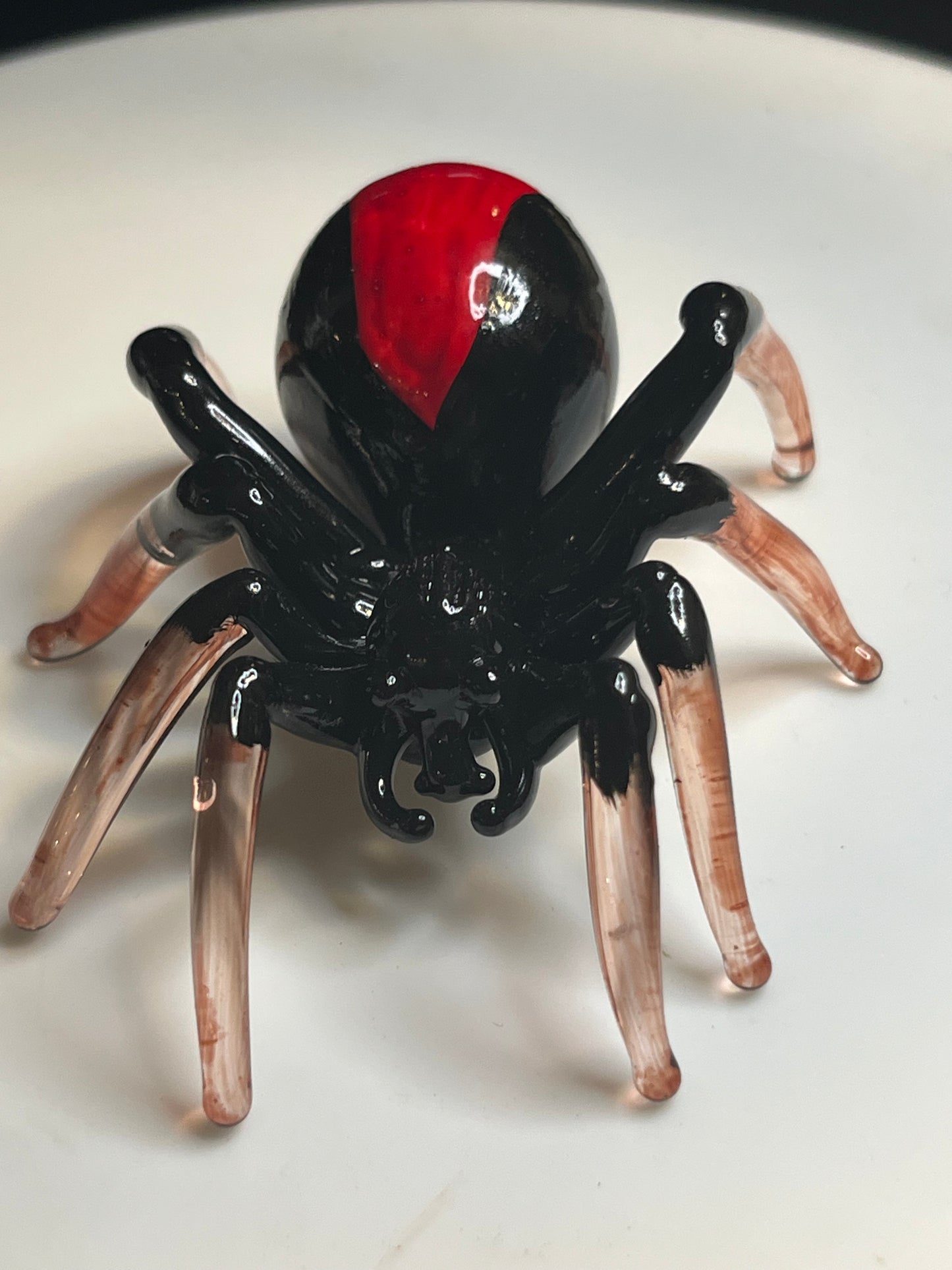 Glass Hand Crafted Red Back Spider
