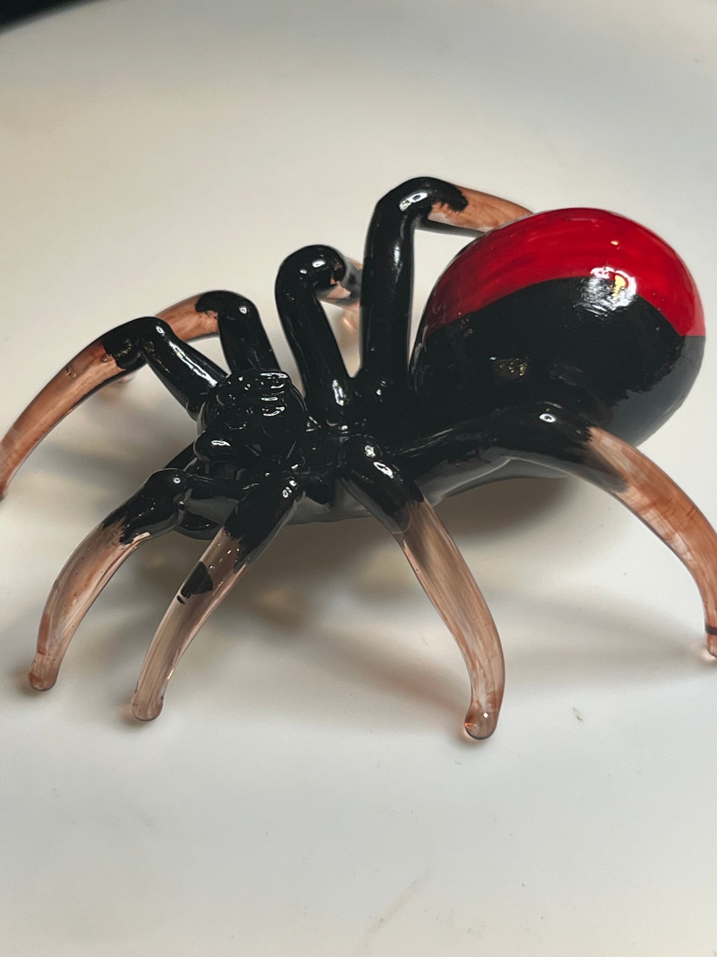 Glass Hand Crafted Red Back Spider