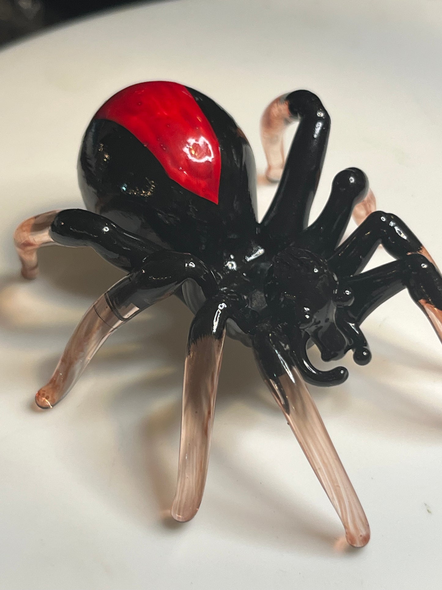Glass Hand Crafted Red Back Spider