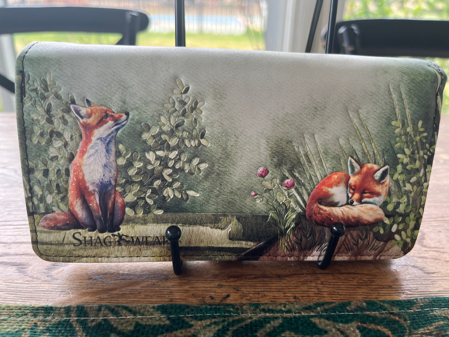 Women's Large Pleather Fox Design Wallet
