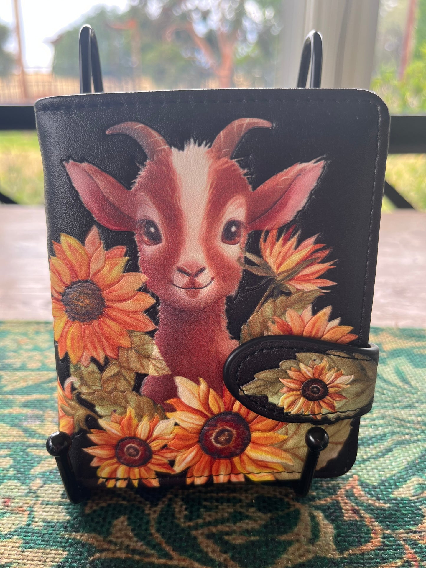 Women's Ladies Wallet Goat and Sunflower Design Small