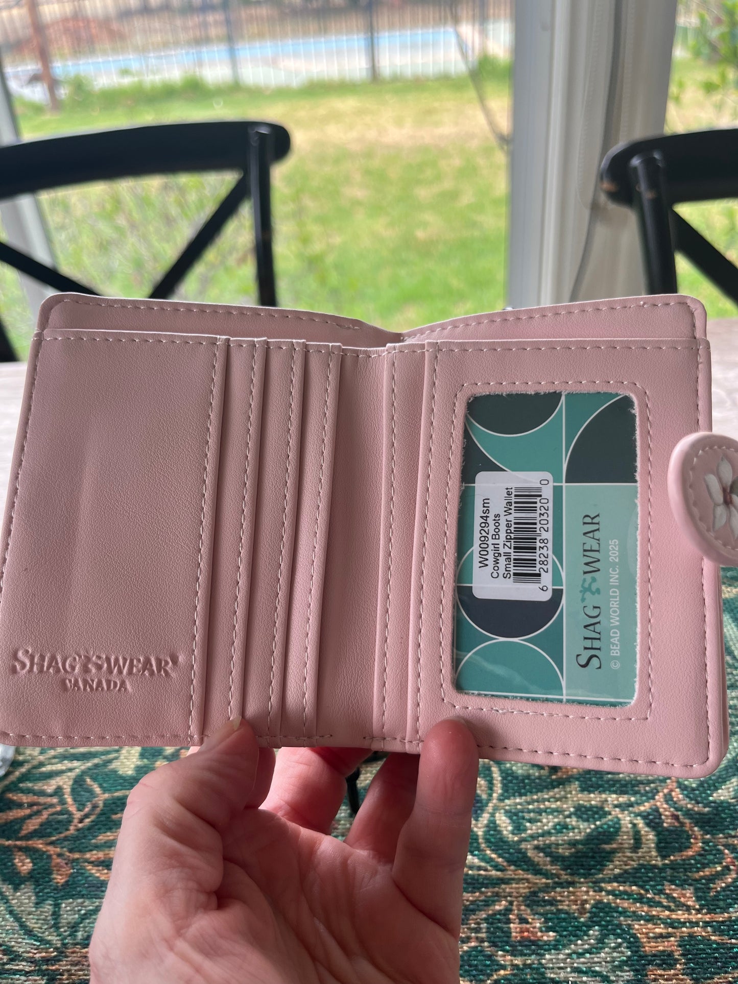 Women's Ladies Wallet Small Pink Cow Girl Boots Wallet