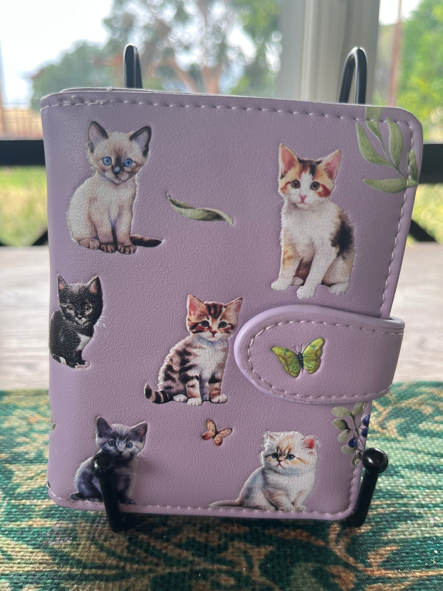 Women's Ladies Wallet Playful Cats Kittens in Lilac