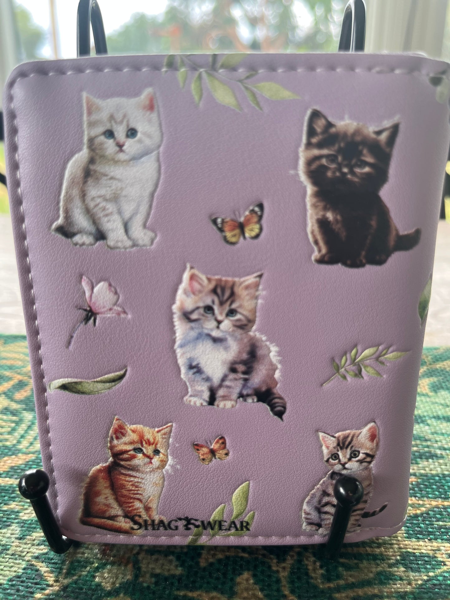 Women's Ladies Wallet Playful Cats Kittens in Lilac