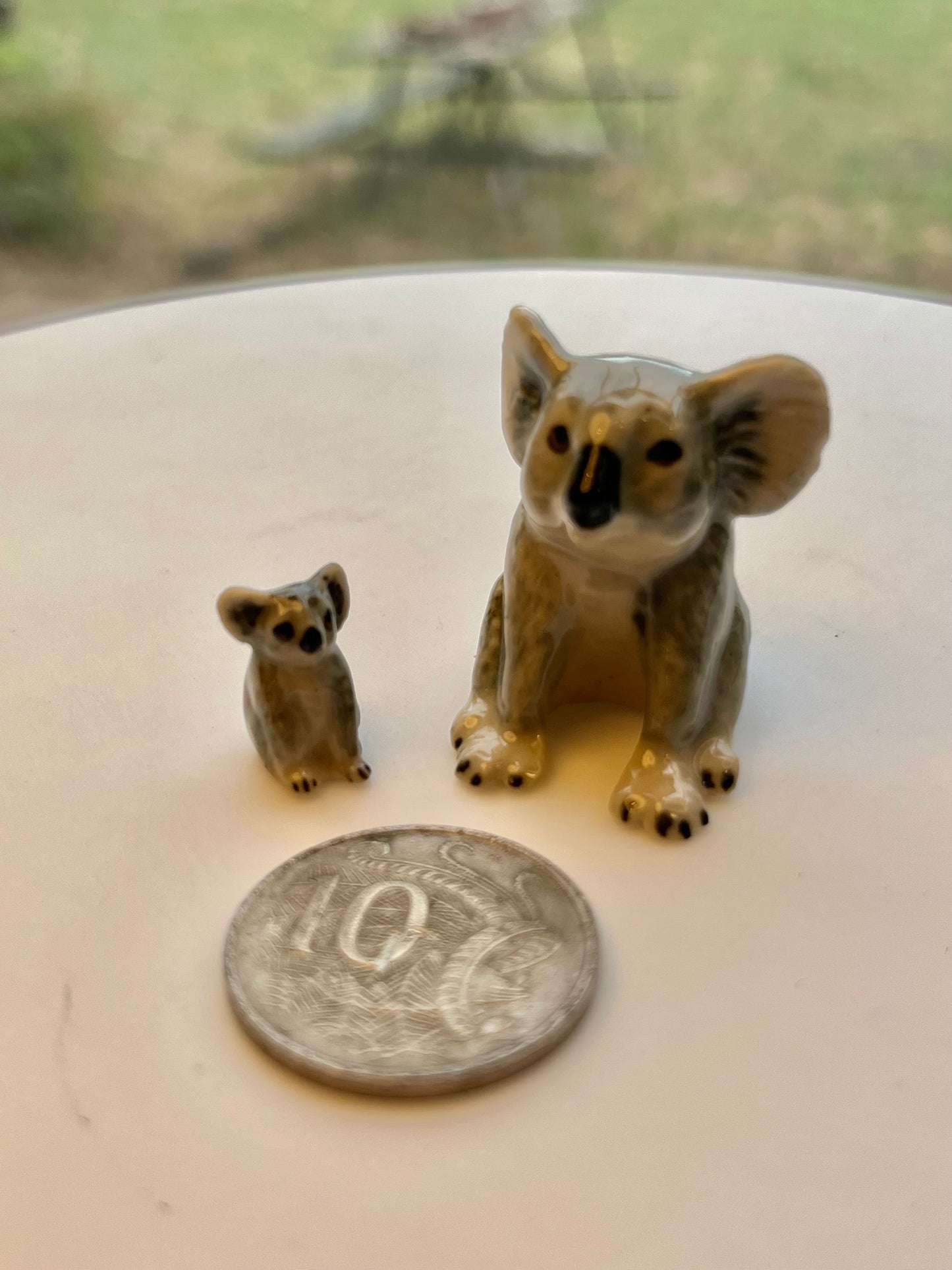 Miniature Porcelain Koala and Baby 2pcs set