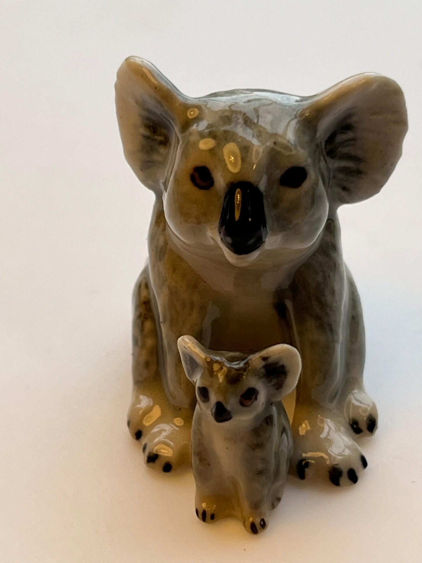 Miniature Porcelain Koala and Baby 2pcs set