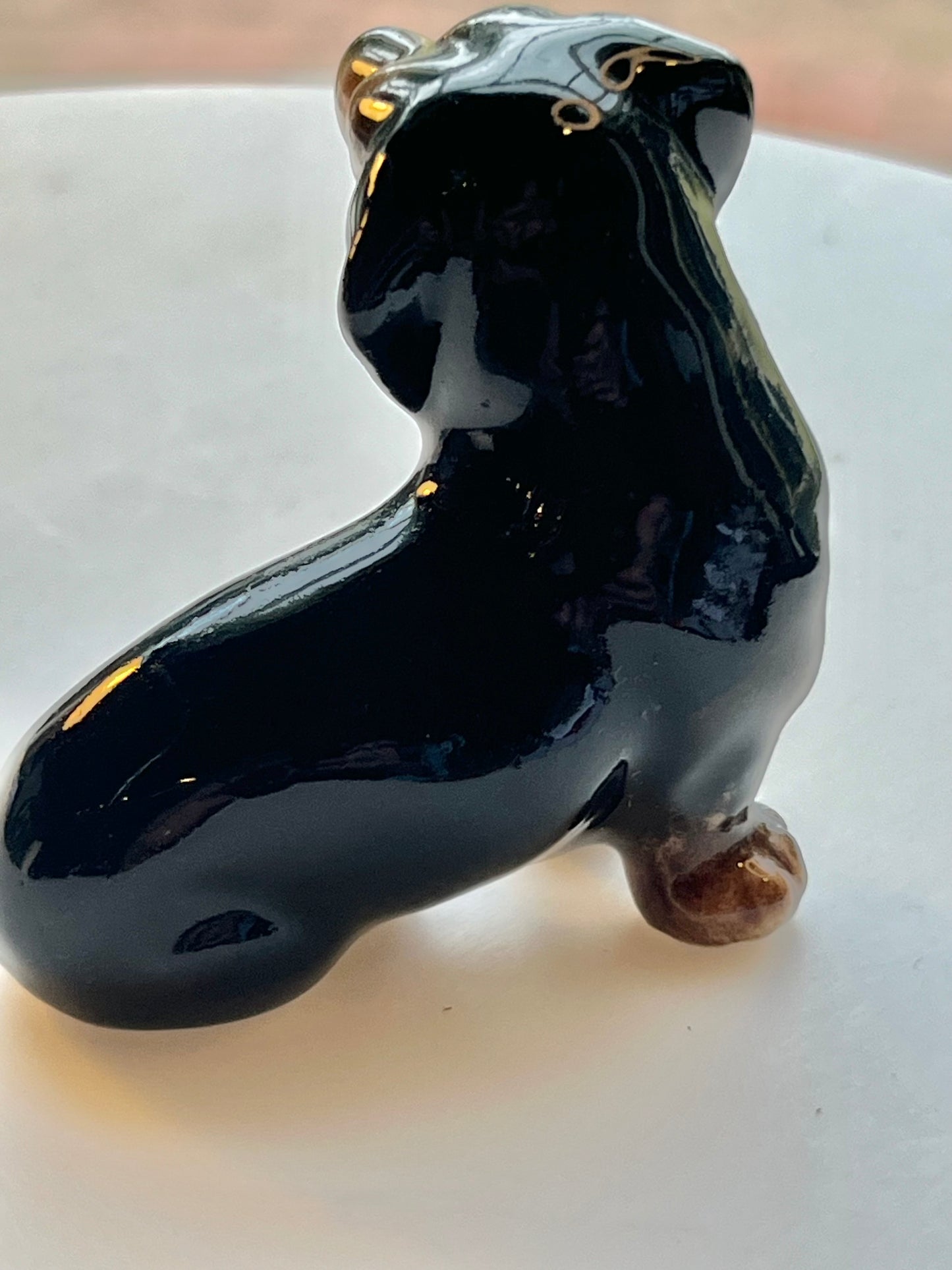 Miniature Porcelain Sitting Dachshund