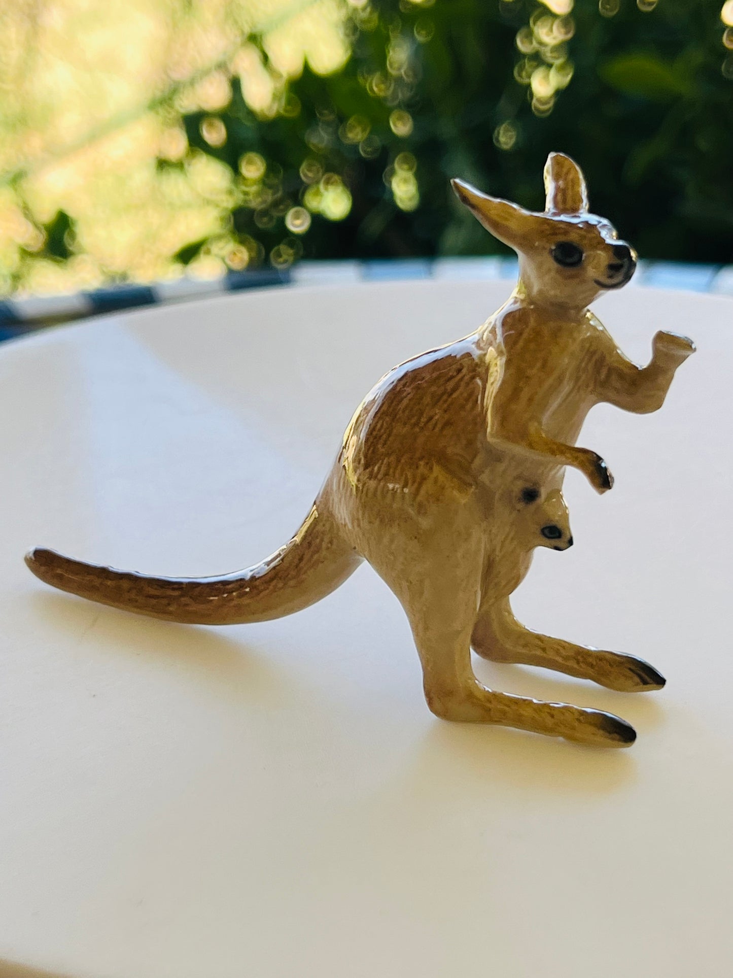 Miniature Porcelain Kangaroo with Joey in Pouch