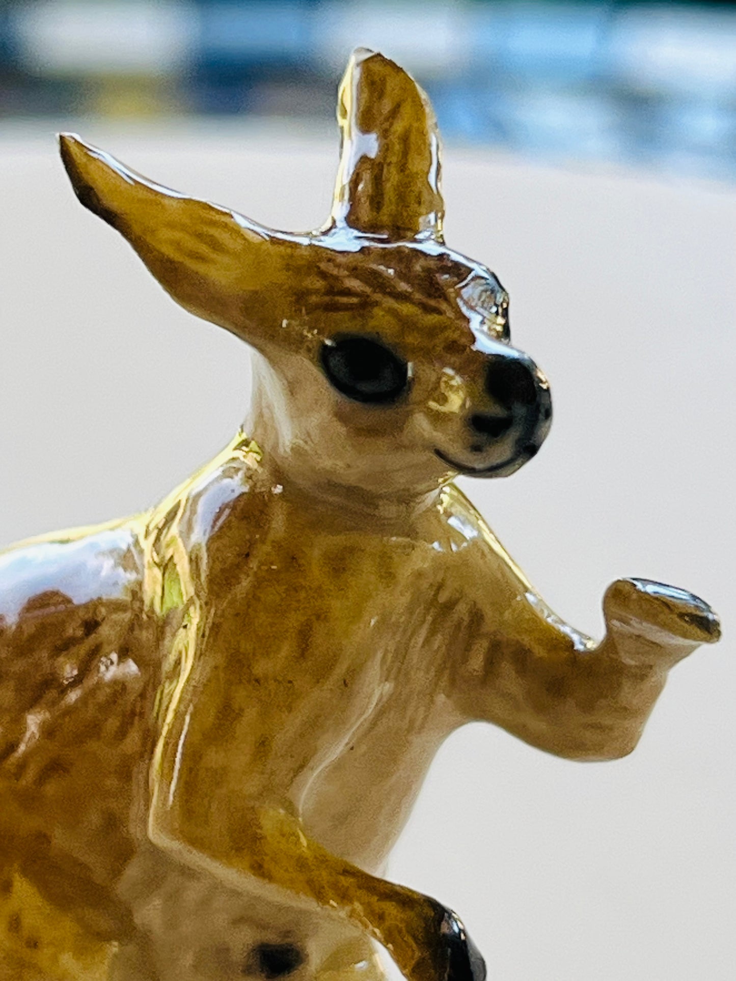Miniature Porcelain Kangaroo with Joey in Pouch