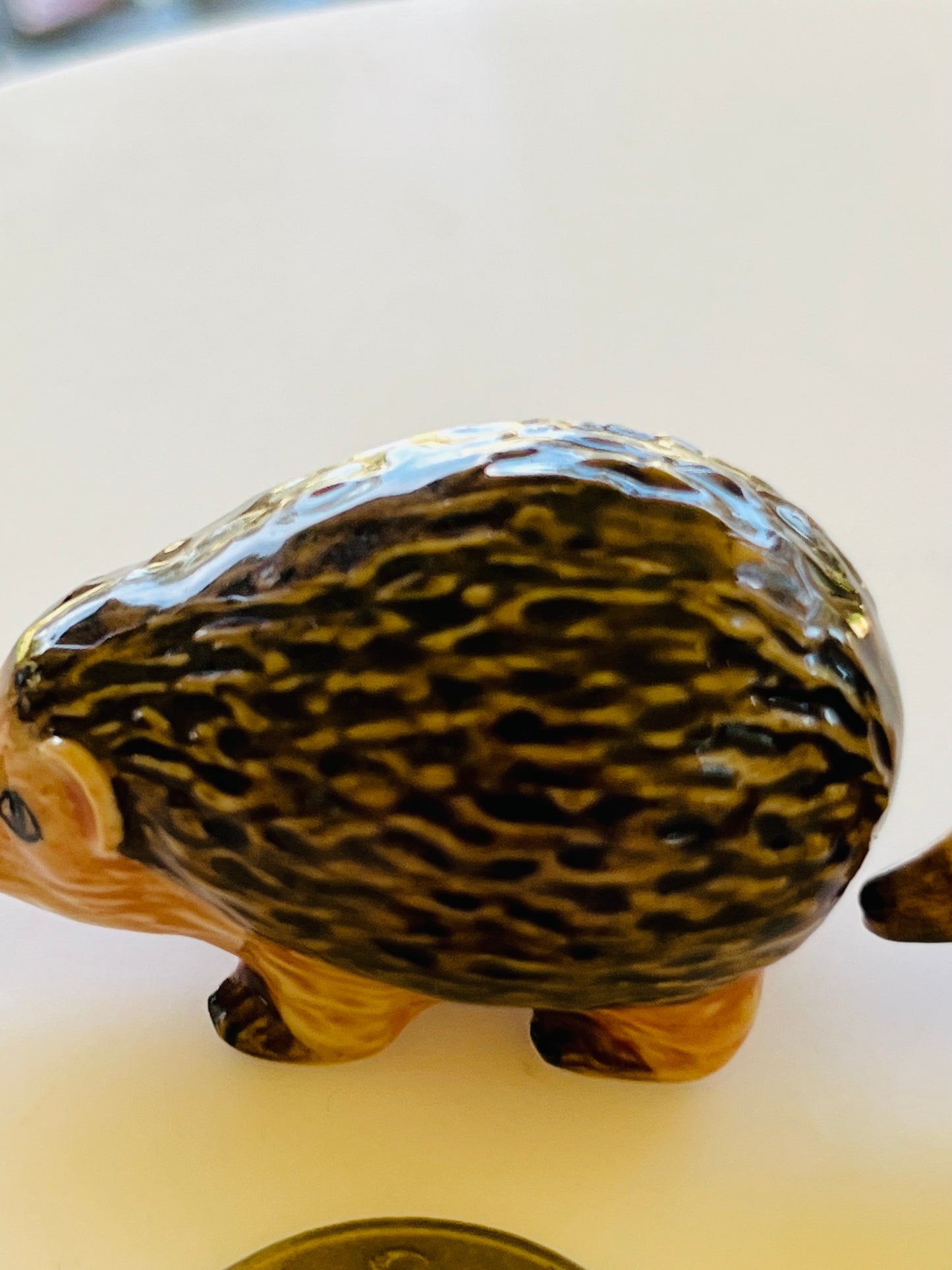 Miniature Porcelain Australian Native Echidna 3 pcs
