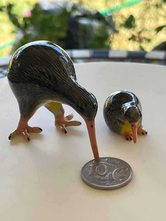 Miniature Porcelain Kiwi Bird Set of 2