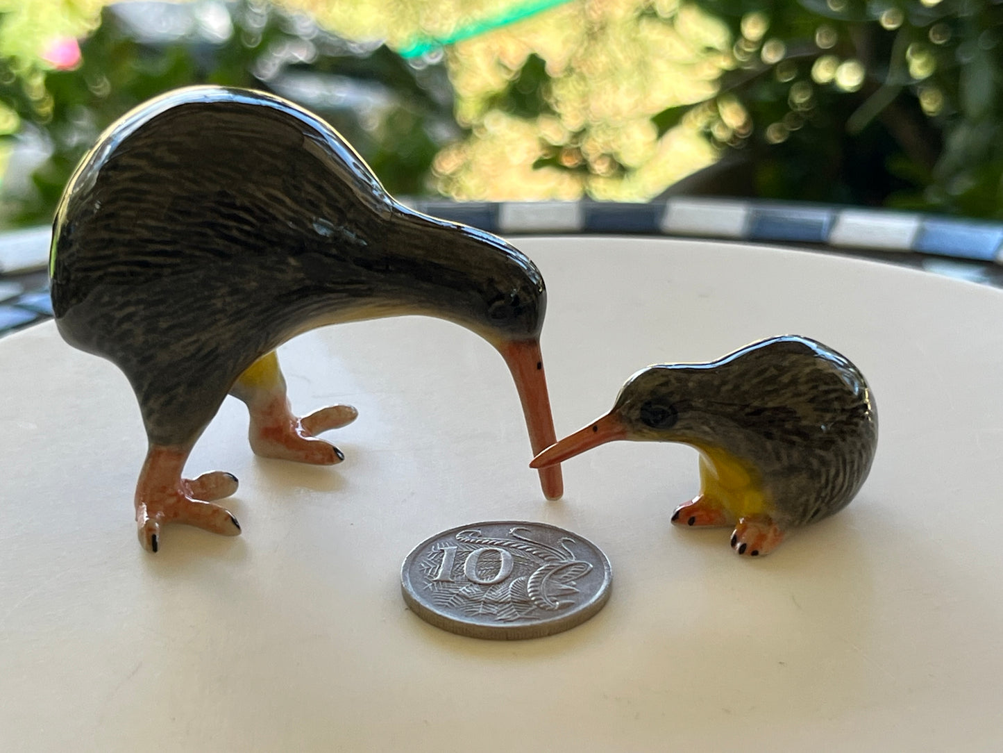 Miniature Porcelain Kiwi Bird Set of 2