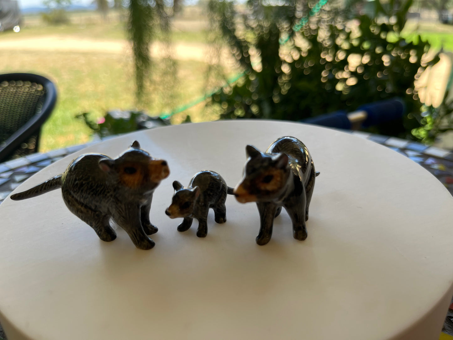Miniature Porcelain Tasmanian Devils 3pcs