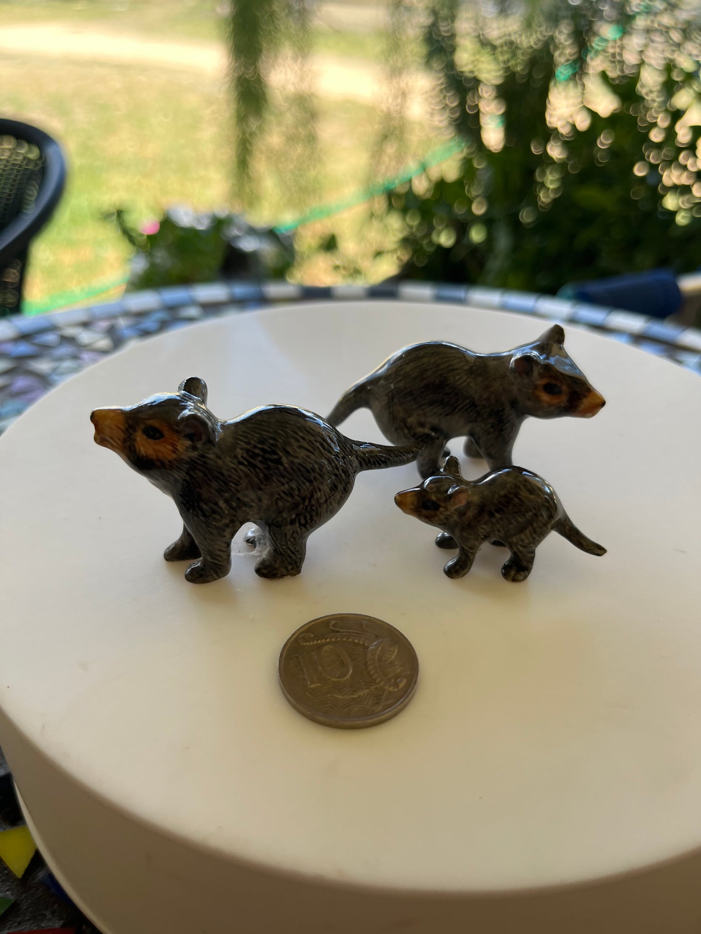 Miniature Porcelain Tasmanian Devils 3pcs