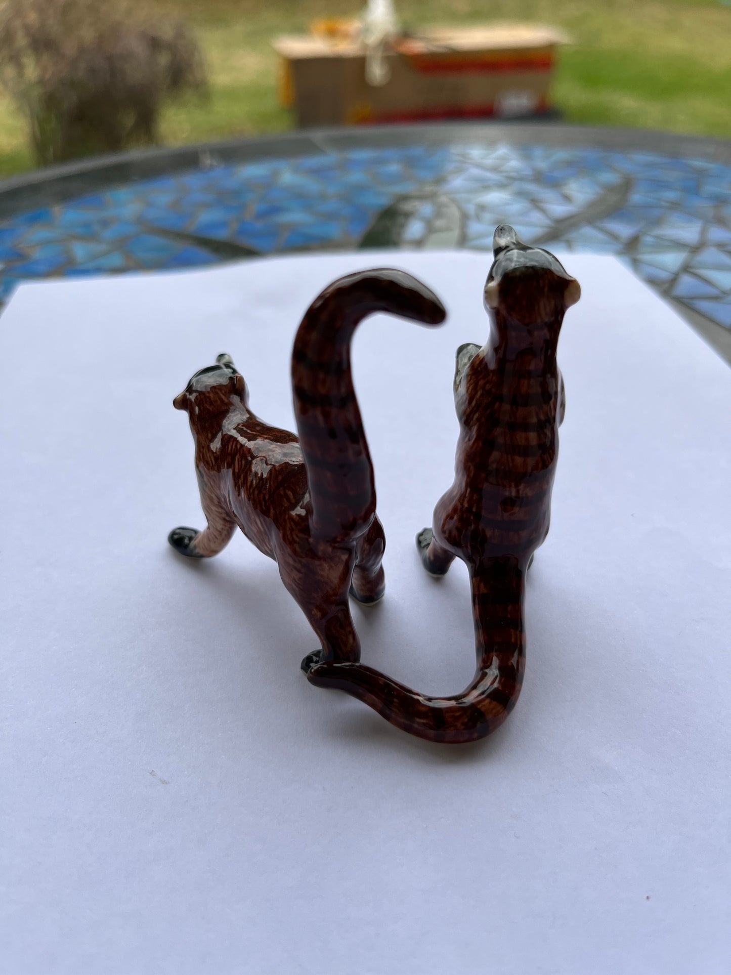 Miniature Porcelain Red Panda Set 2 pcs