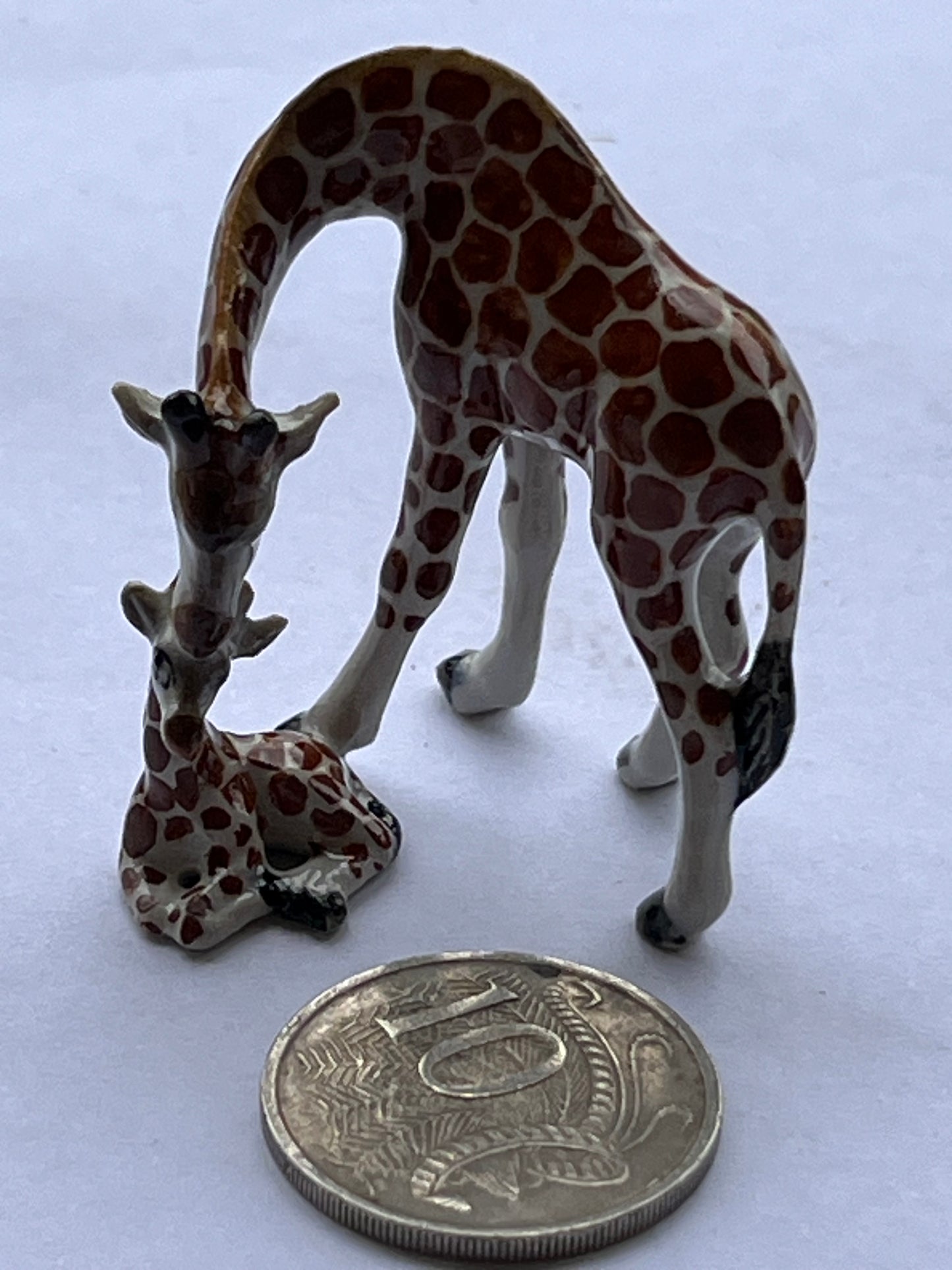 Miniature Porcelain Giraffe and Calf