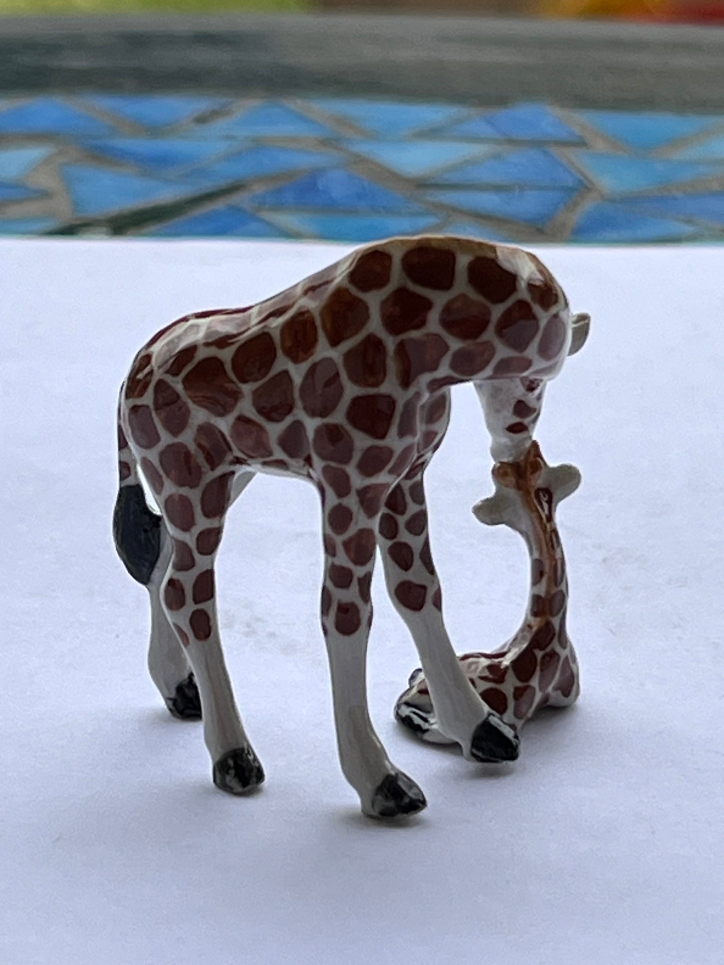 Miniature Porcelain Giraffe and Calf